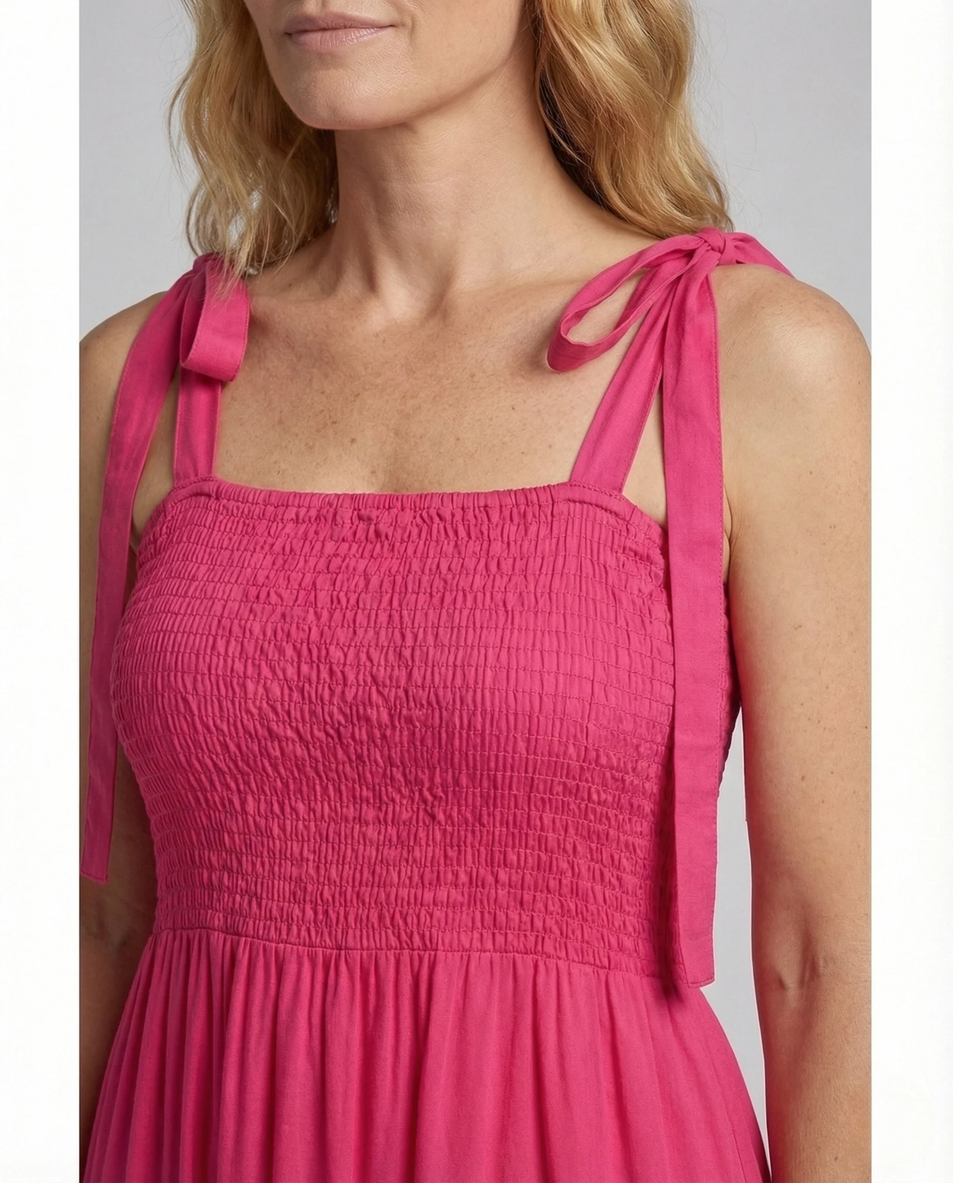Damen Smok Stufenkleid mit Trägern - Image 3