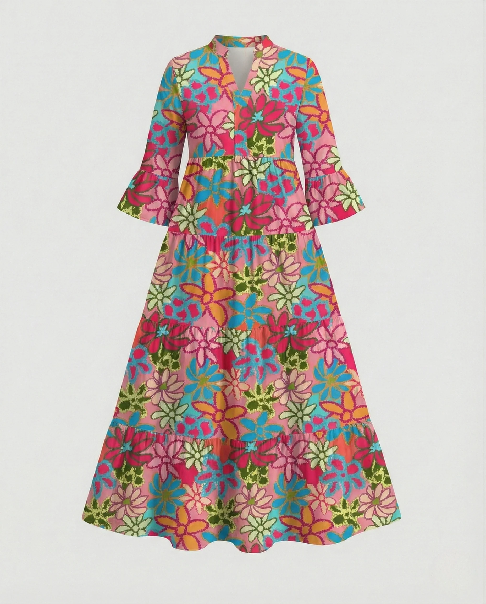 Damen Blumenkleid Maxikleid Floral - Image 7