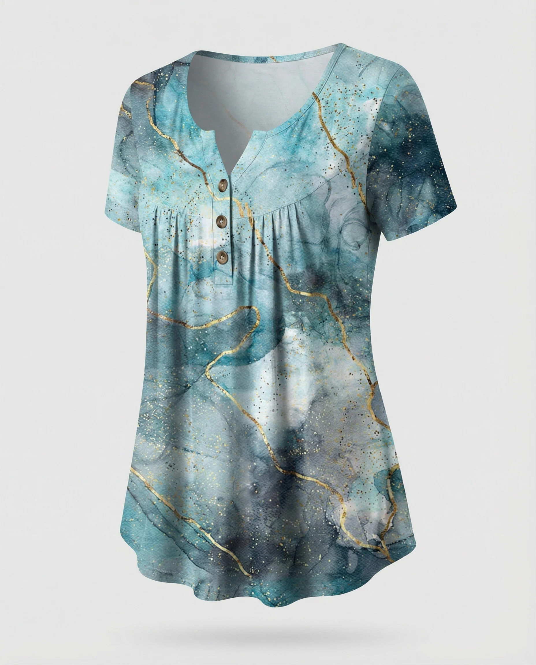 Damen Tunika Damen U-Ausschnitt Print - Image 30