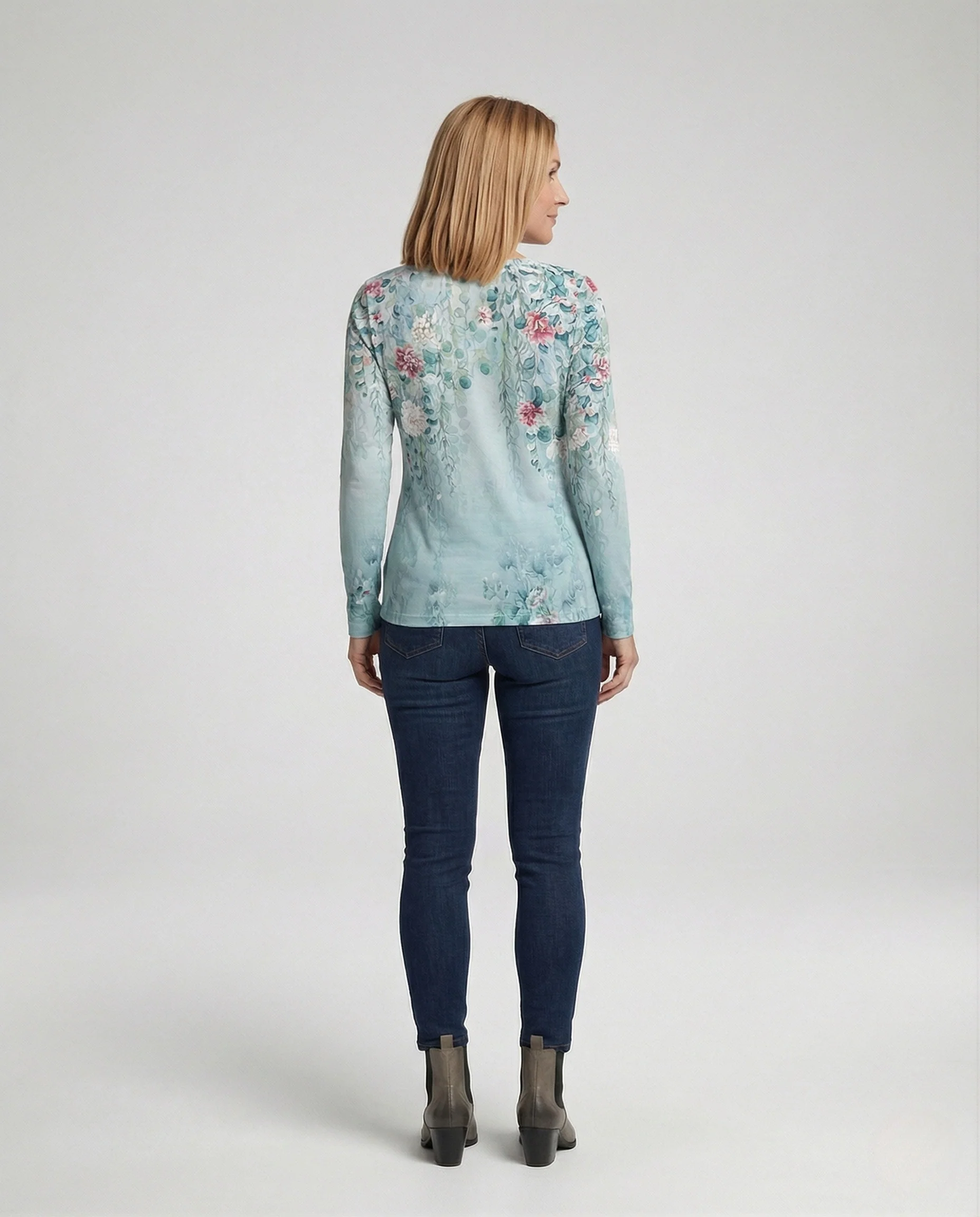 Florale Tunika Bluse Damen Locker - Image 3