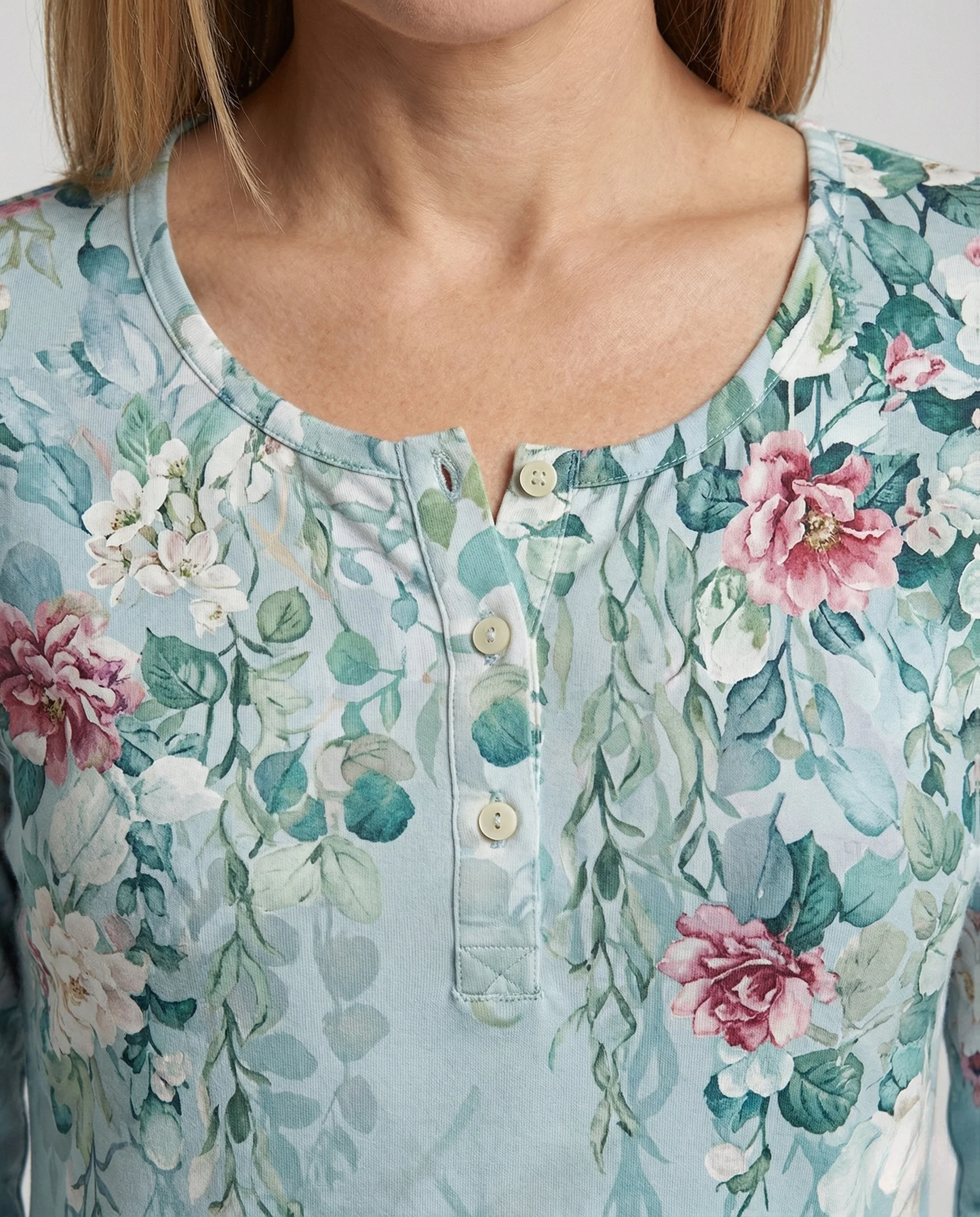 Florale Tunika Bluse Damen Locker - Image 4