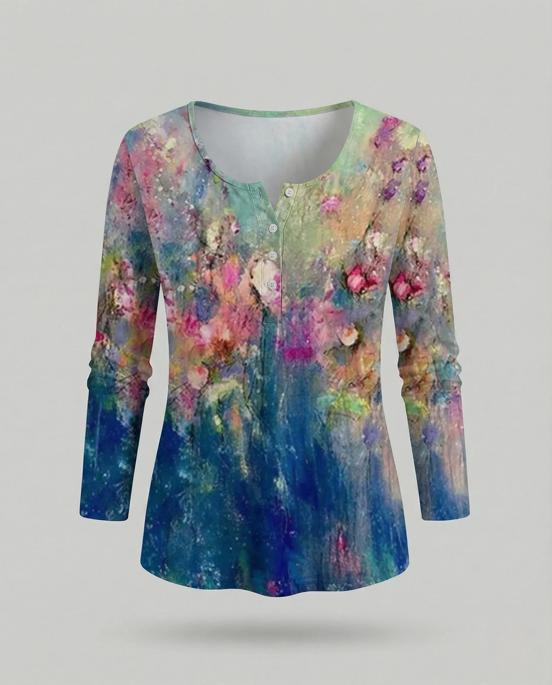 Florale Tunika Bluse Damen Locker - Image 7