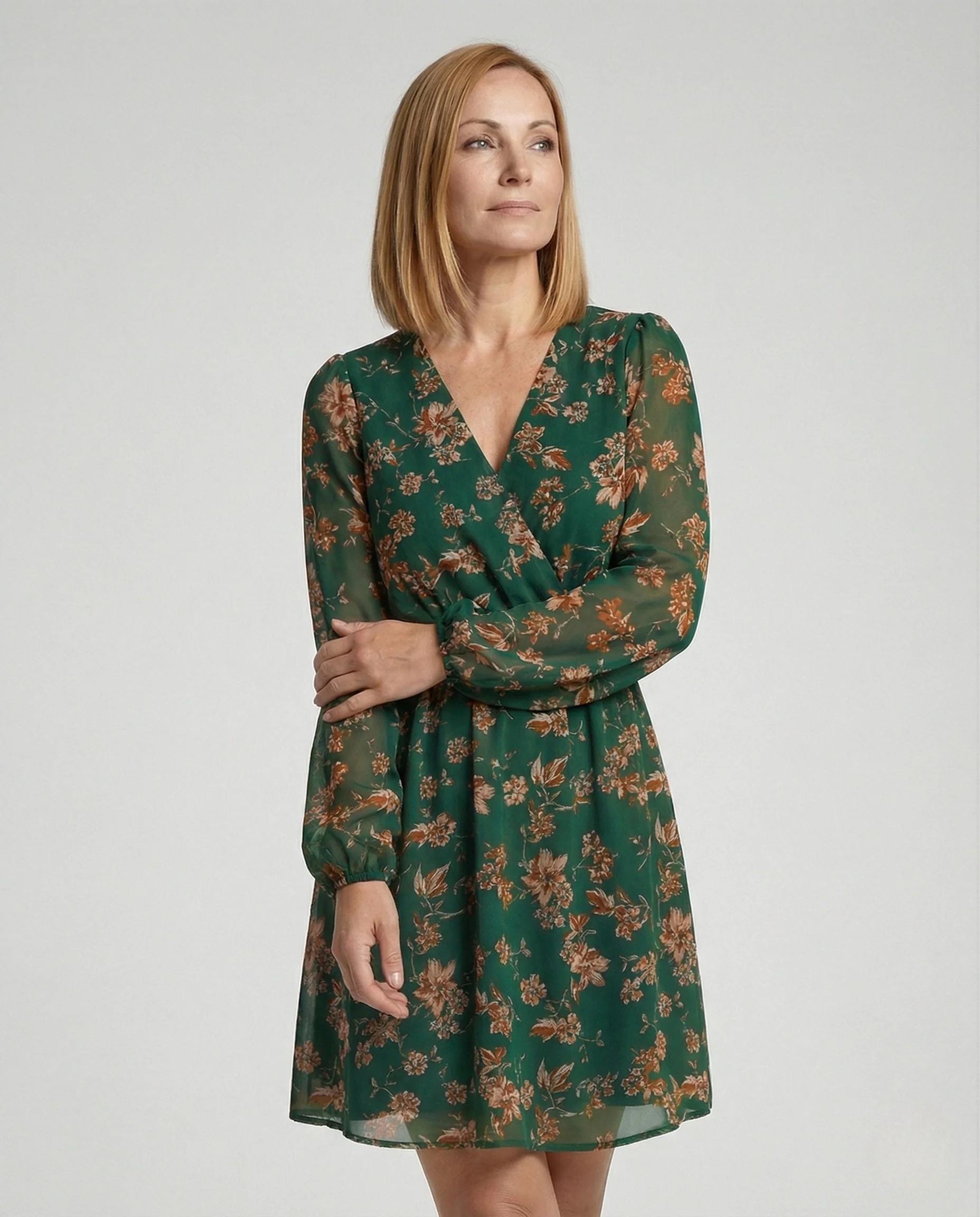 Damen Freizeitkleid floral Wickeloptik - Image 2