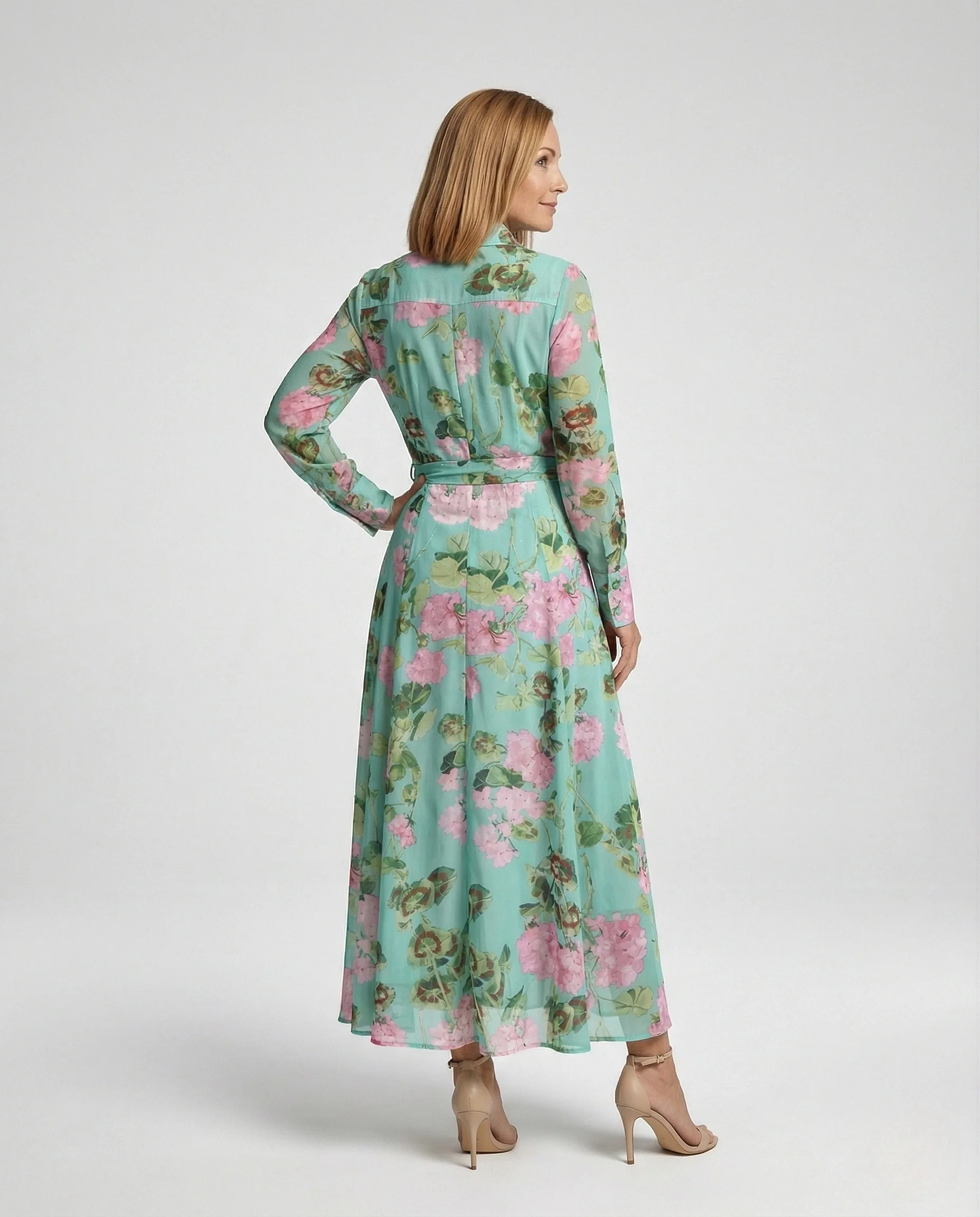 Blumenkleid Maxikleid Damen Chiffon - Image 4