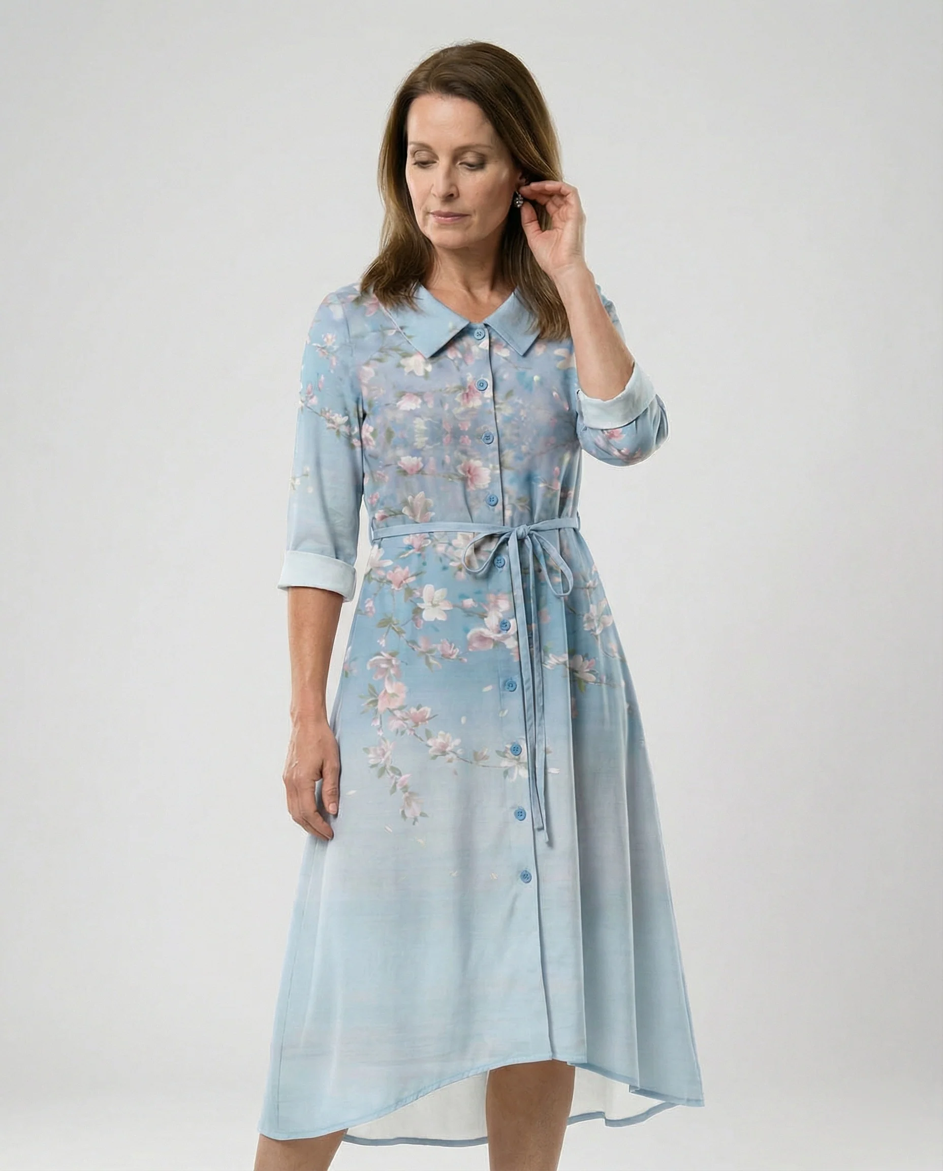 Maxikleid Damen Floral Leinenmix - Image 11