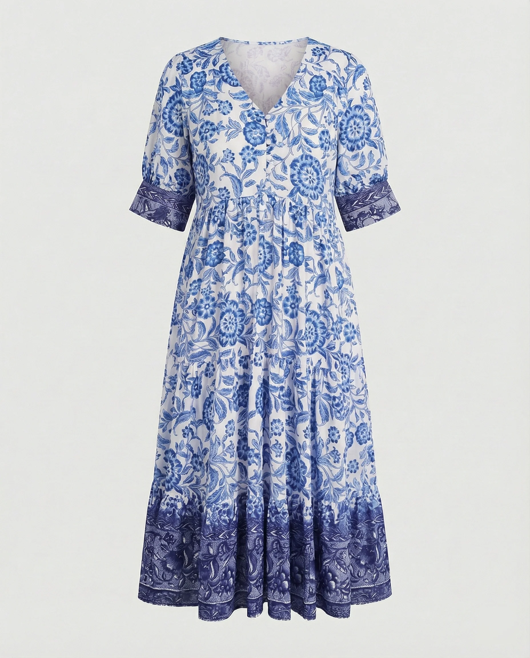 Damen Blumenkleid Midi Boho - Image 2