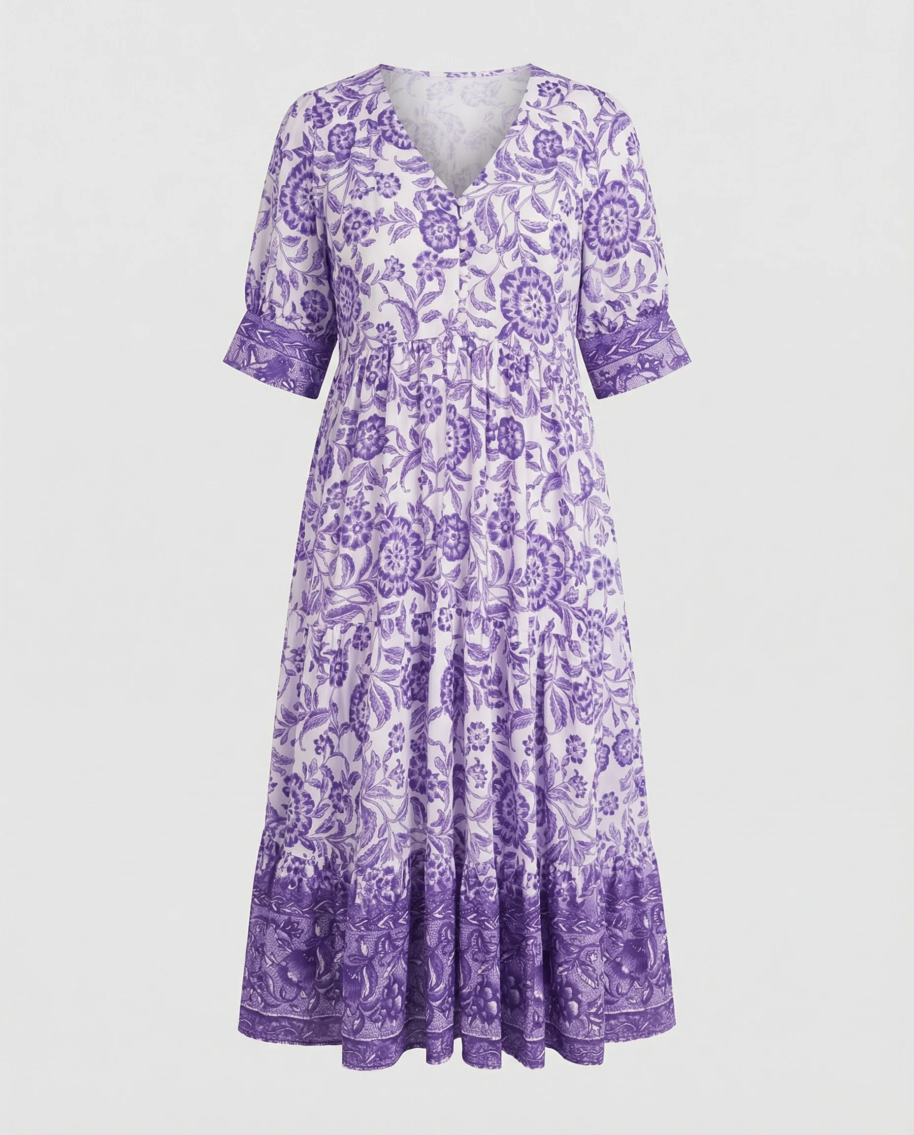 Damen Blumenkleid Midi Boho - Image 4