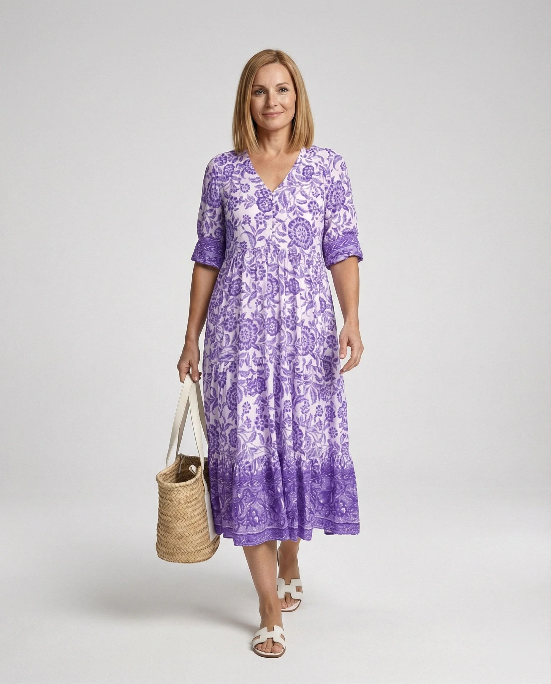 Damen Blumenkleid Midi Boho - Image 8