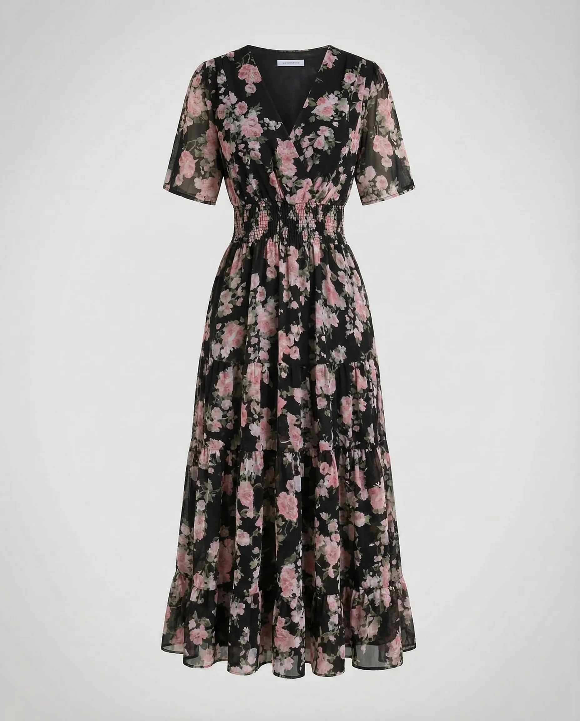 Damen Midikleid Blumen V Ausschnitt - Image 8