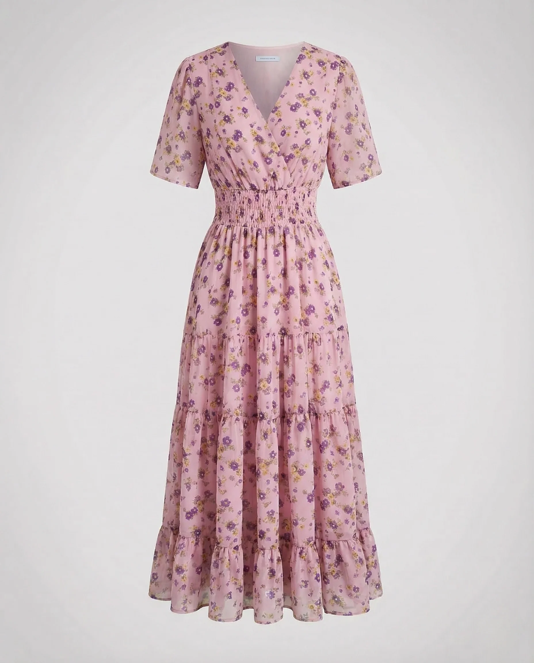 Damen Midikleid Blumen V Ausschnitt - Image 9