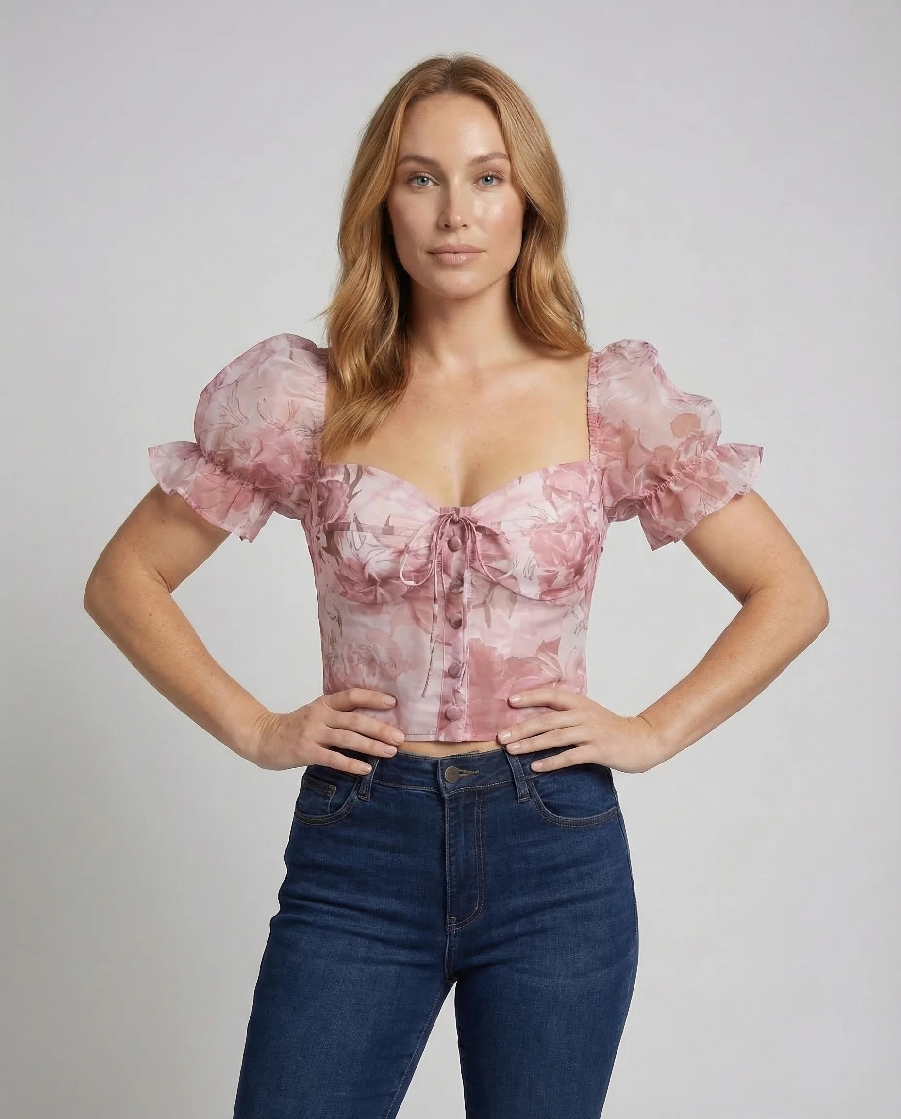 Damen Organza Bustier Top - Image 2