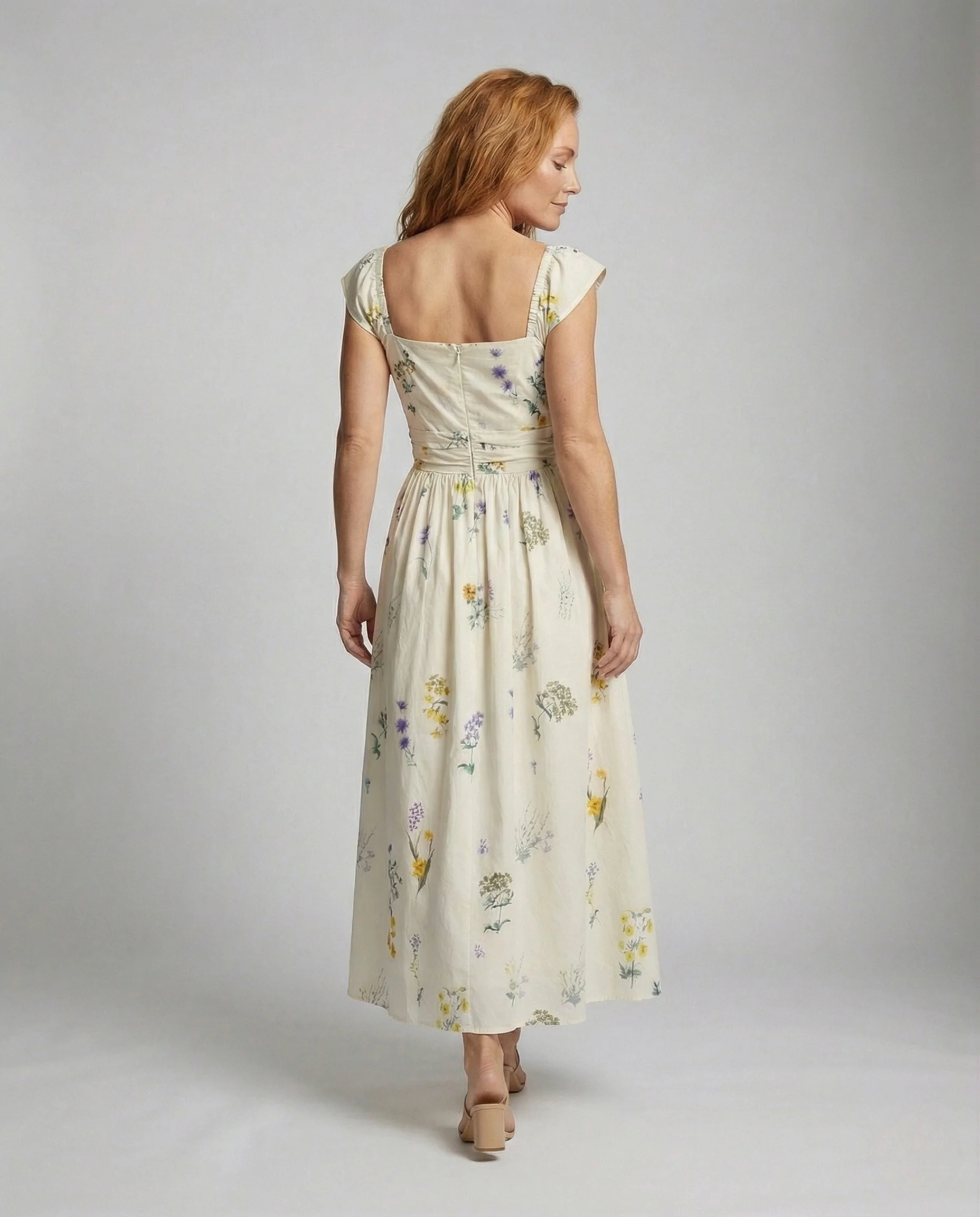 Damen Florales Sommer Maxikleid mit Corsage - Image 2