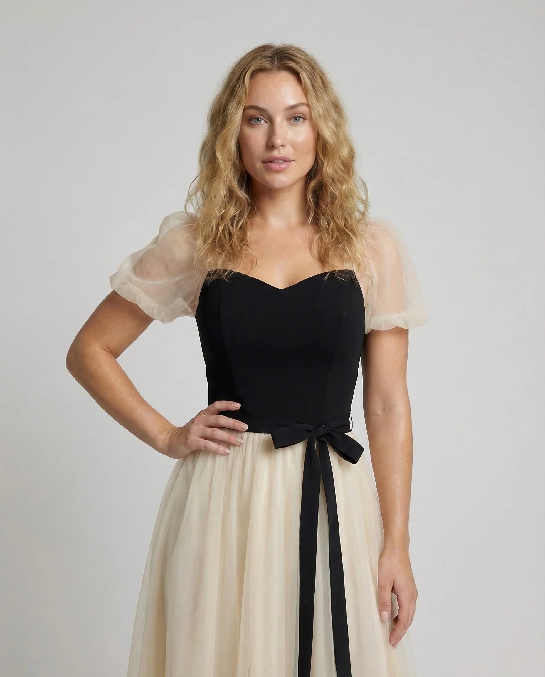 Damen Gala Maxikleid mit Tüllrock - Image 2