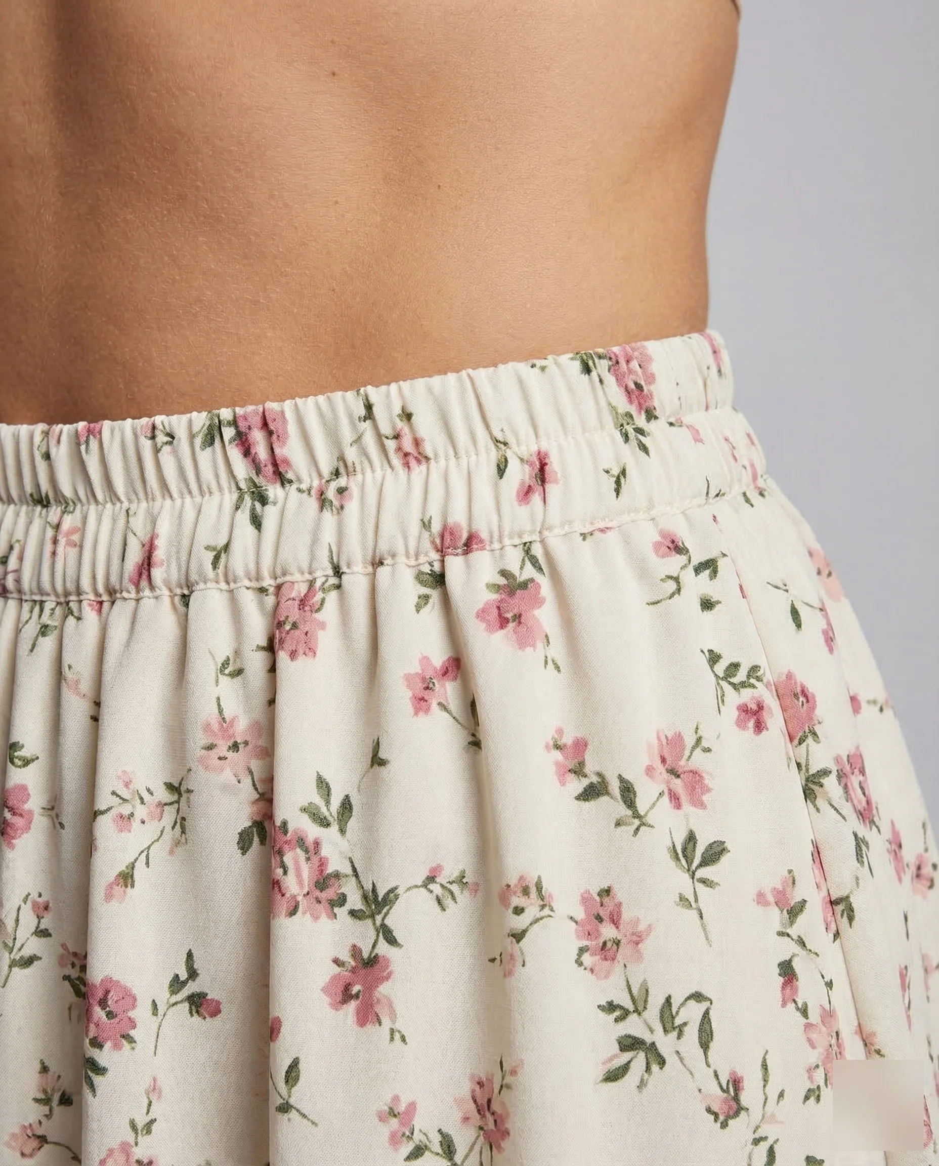 Damen Midirock Blumen Chiffon - Image 3