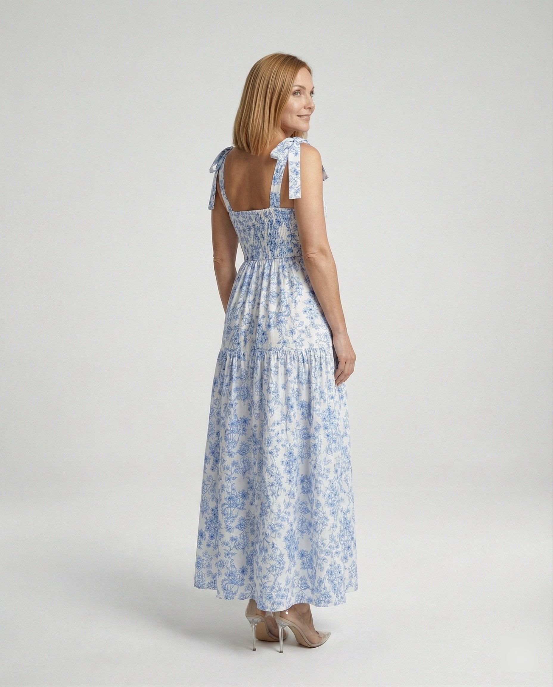 Damen Blumenkleid Maxikleid mit Volants - Image 2