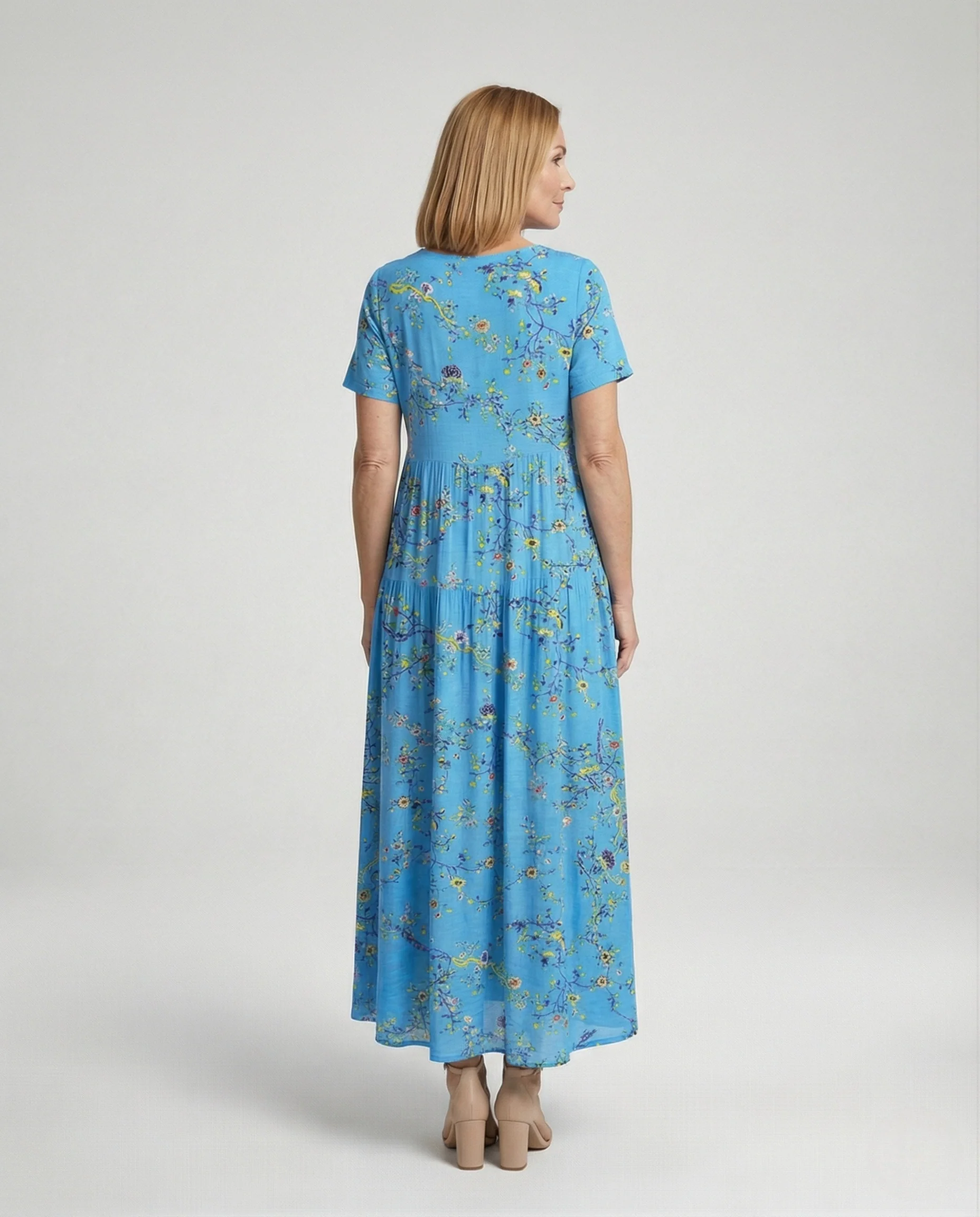 Blumenkleid Damen Maxikleid Stufenrock - Image 4