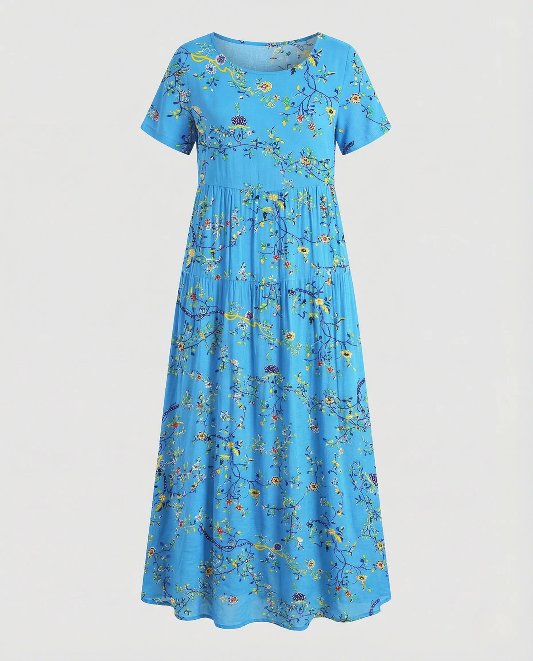 Blumenkleid Damen Maxikleid Stufenrock - Image 5