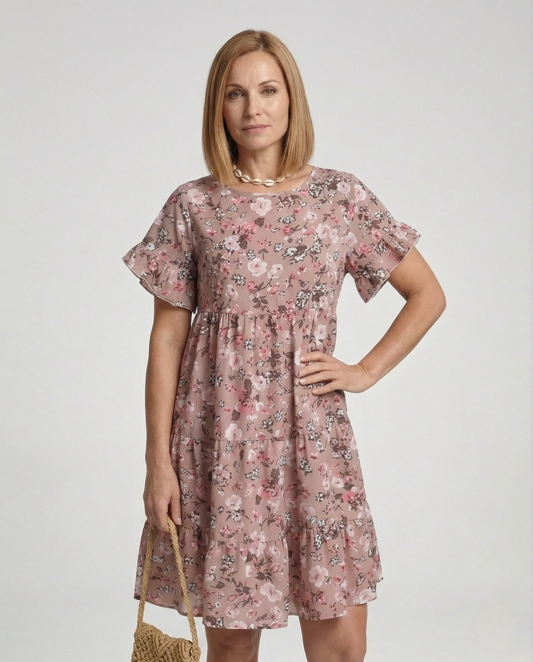 Damen Sommerkleid floral mit Volant - Image 6