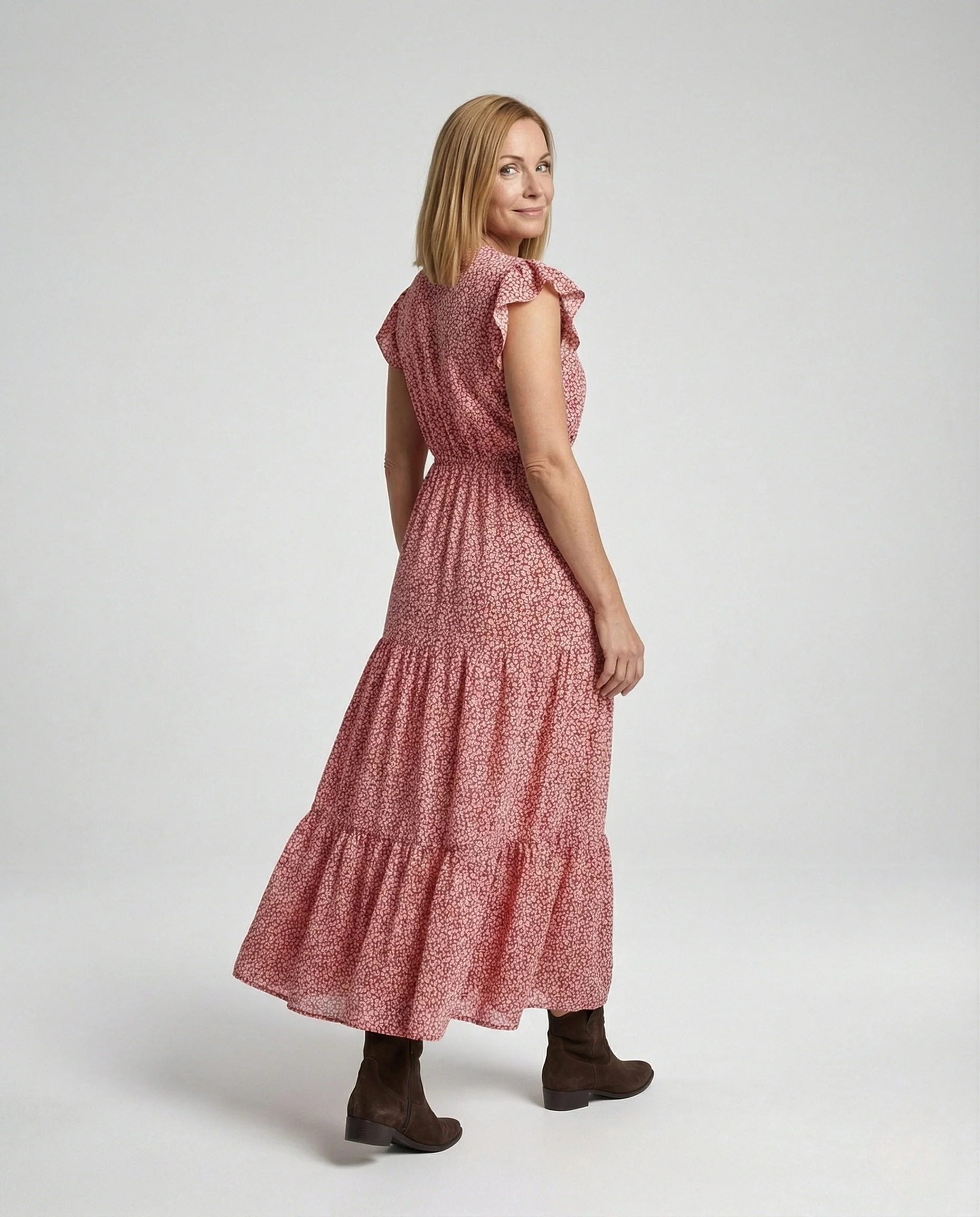Damen Blumenkleid Maxikleid Stufen - Image 3