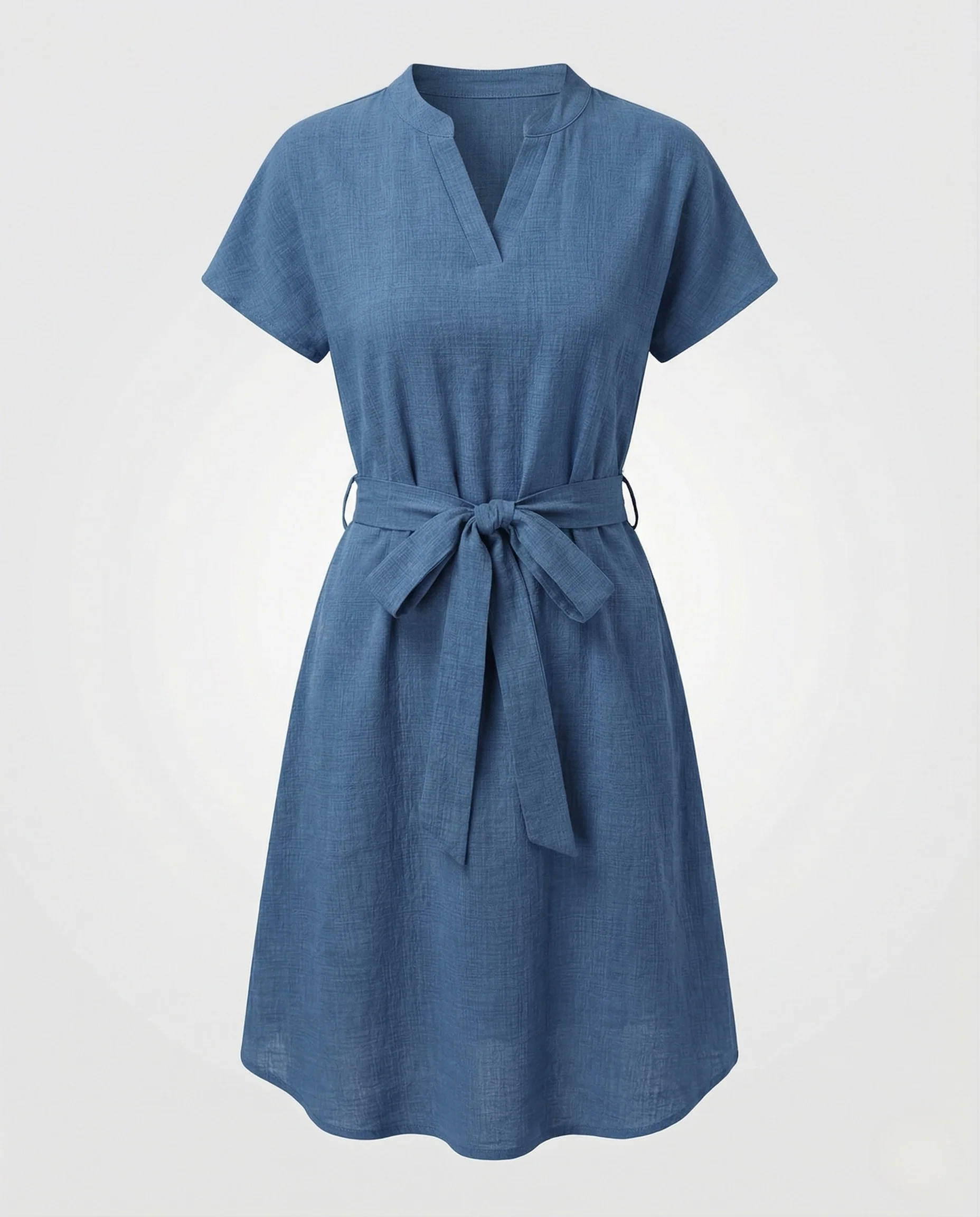 Freizeitkleid Damen A-Linie Baumwolle - Image 5