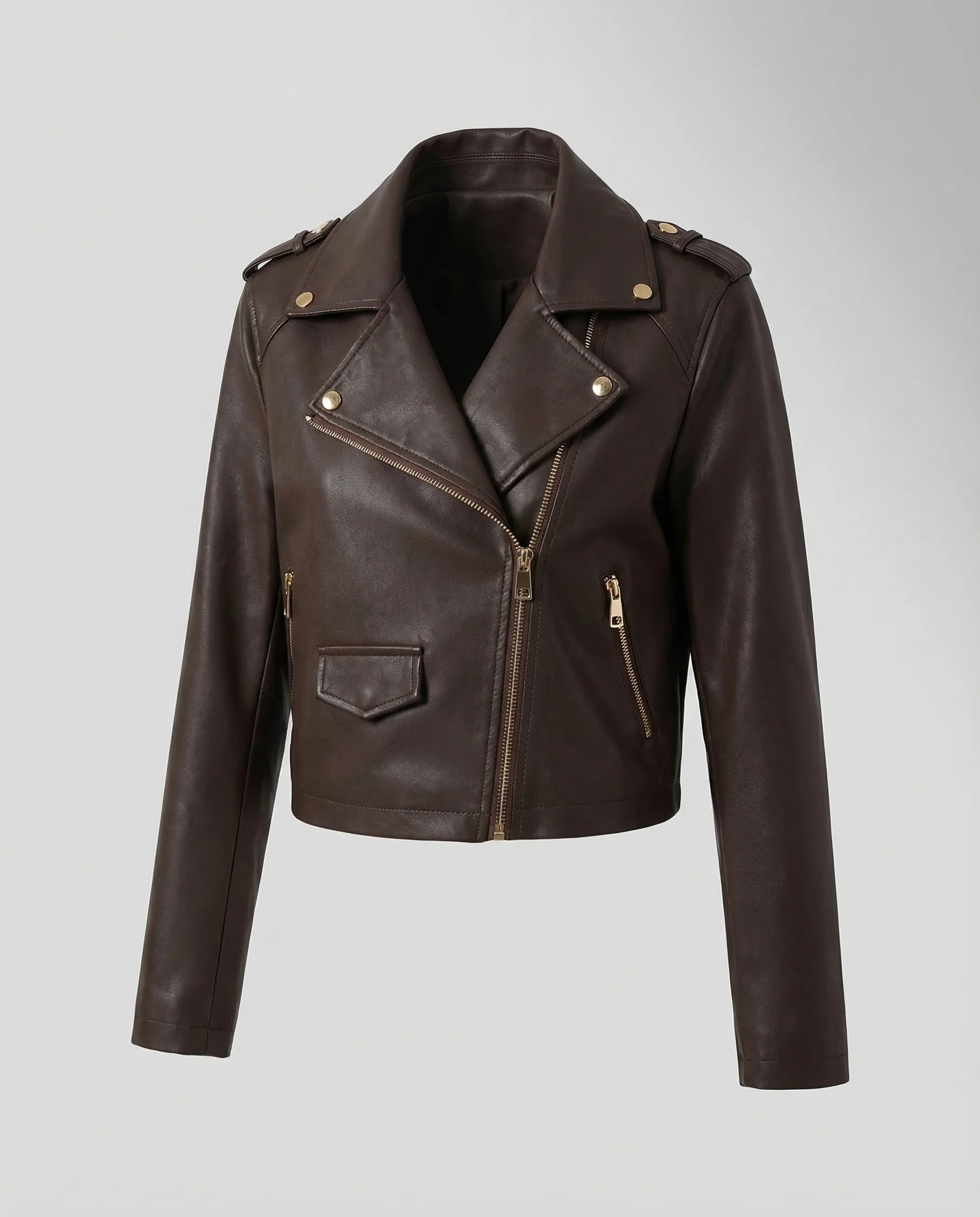 Damen Lederoptik Blouson Kurz - Image 5
