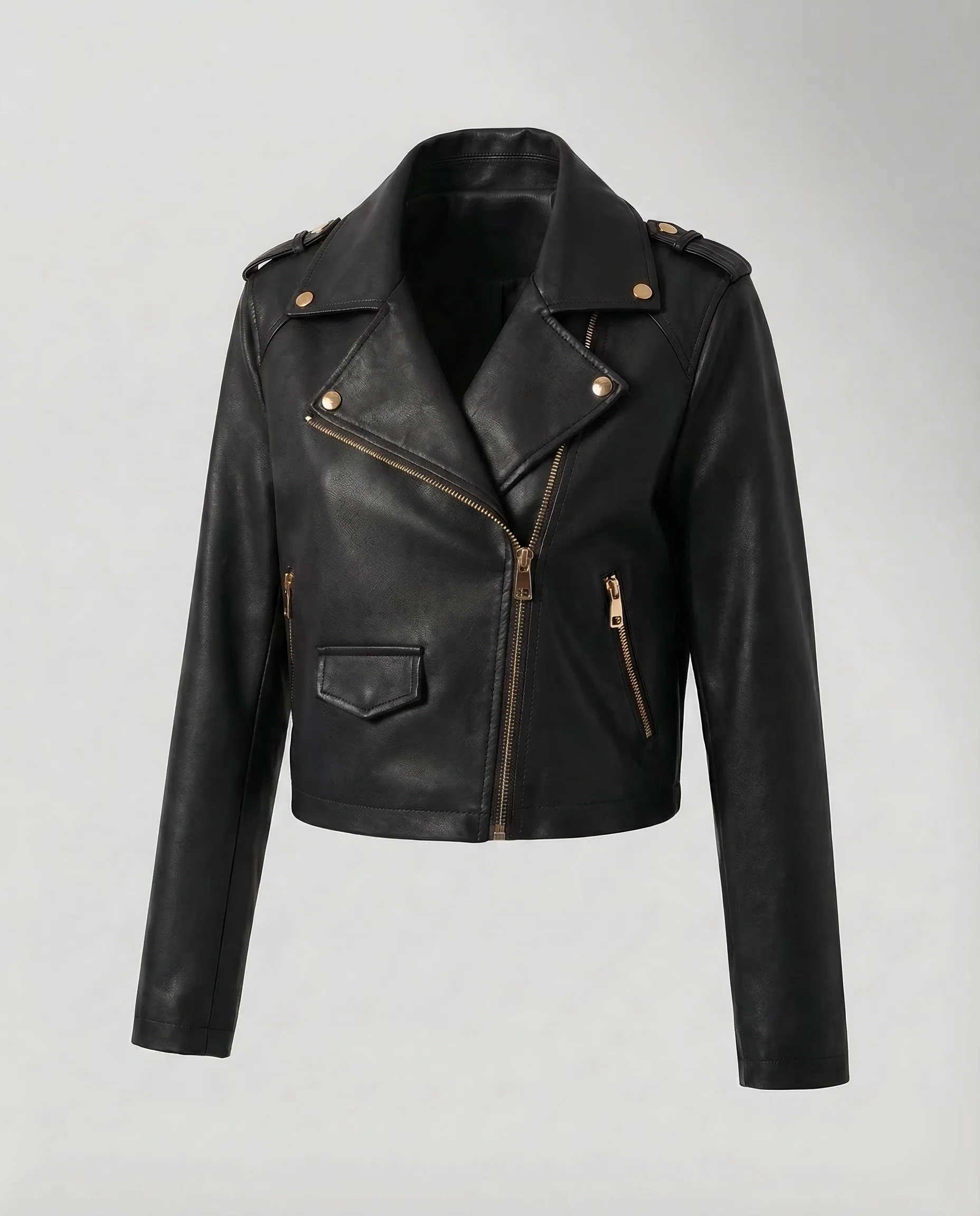 Damen Lederoptik Blouson Kurz - Image 6