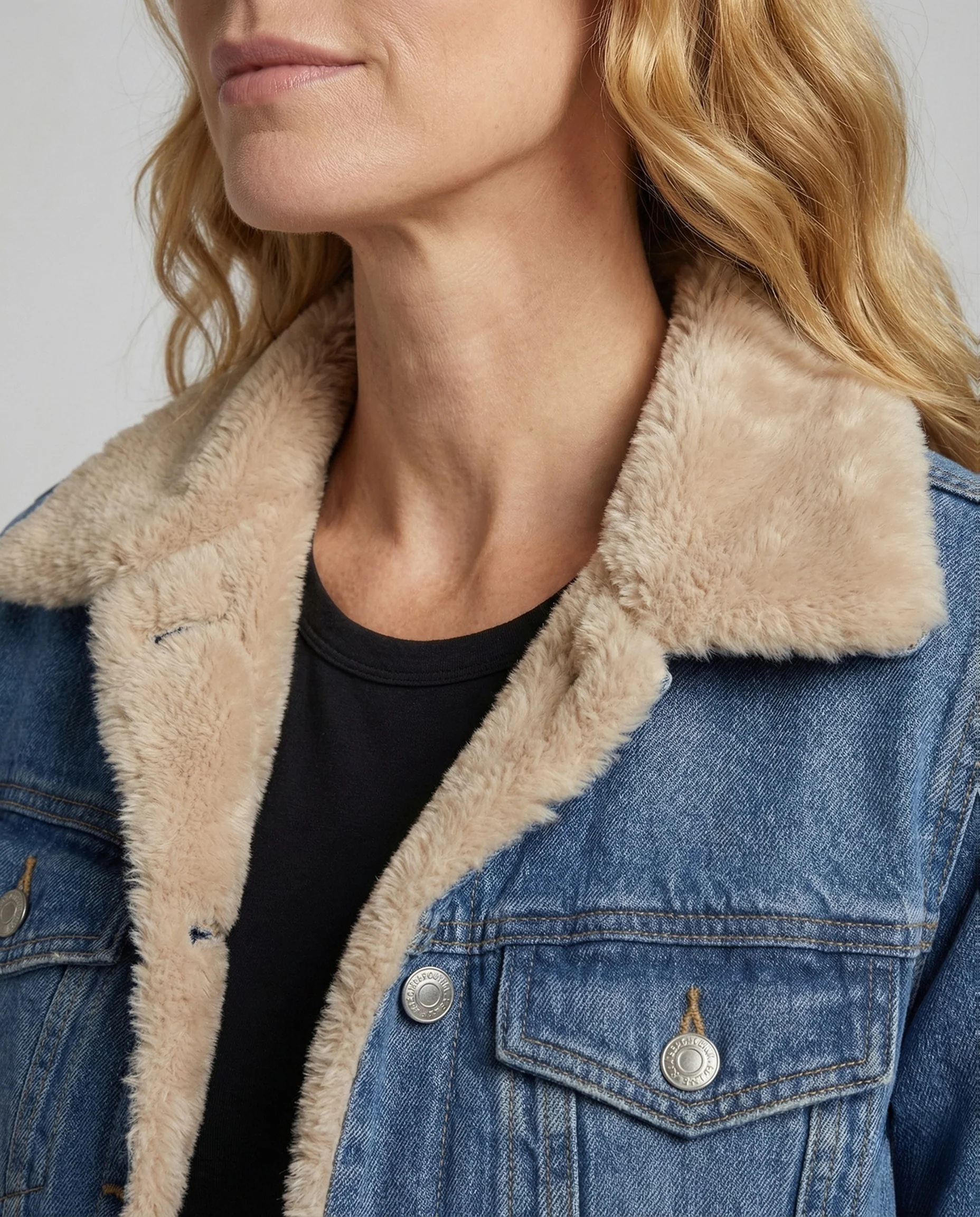 Damen Jeansjacke Teddyfutter - Image 3