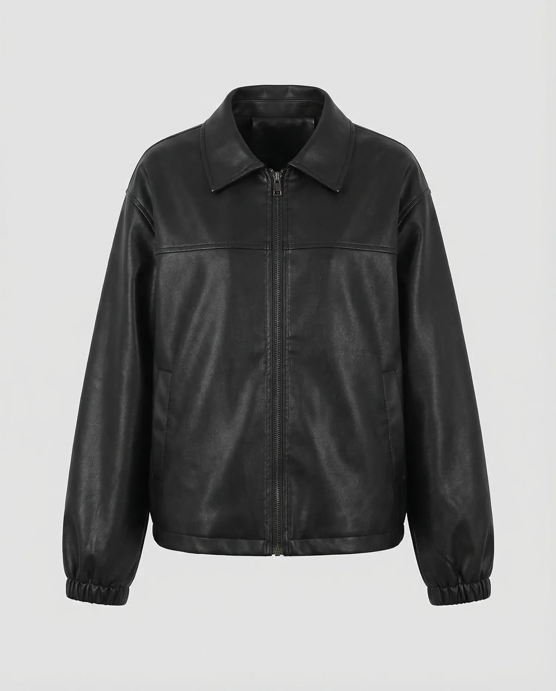 Damen Kunstleder Blouson Gefüttert - Image 5