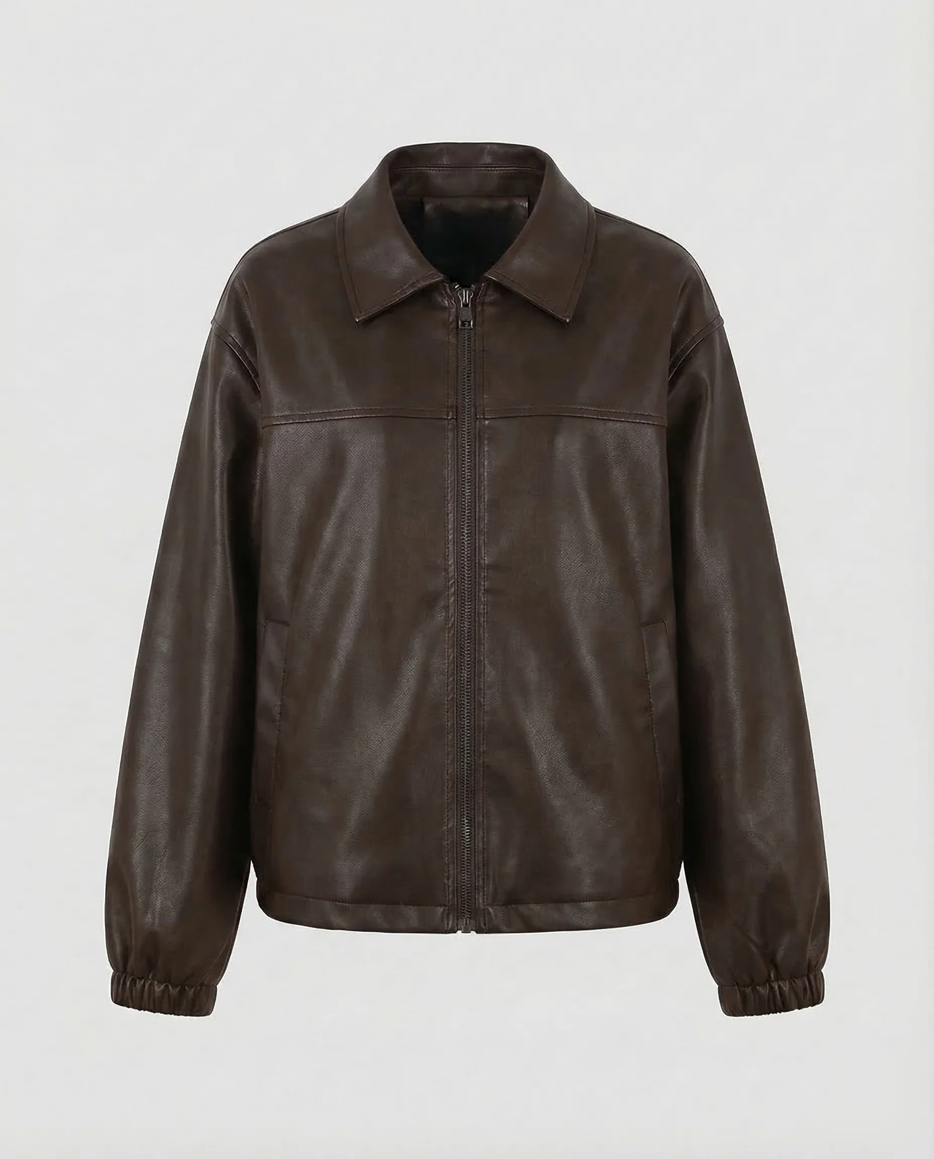 Damen Kunstleder Blouson Gefüttert - Image 6