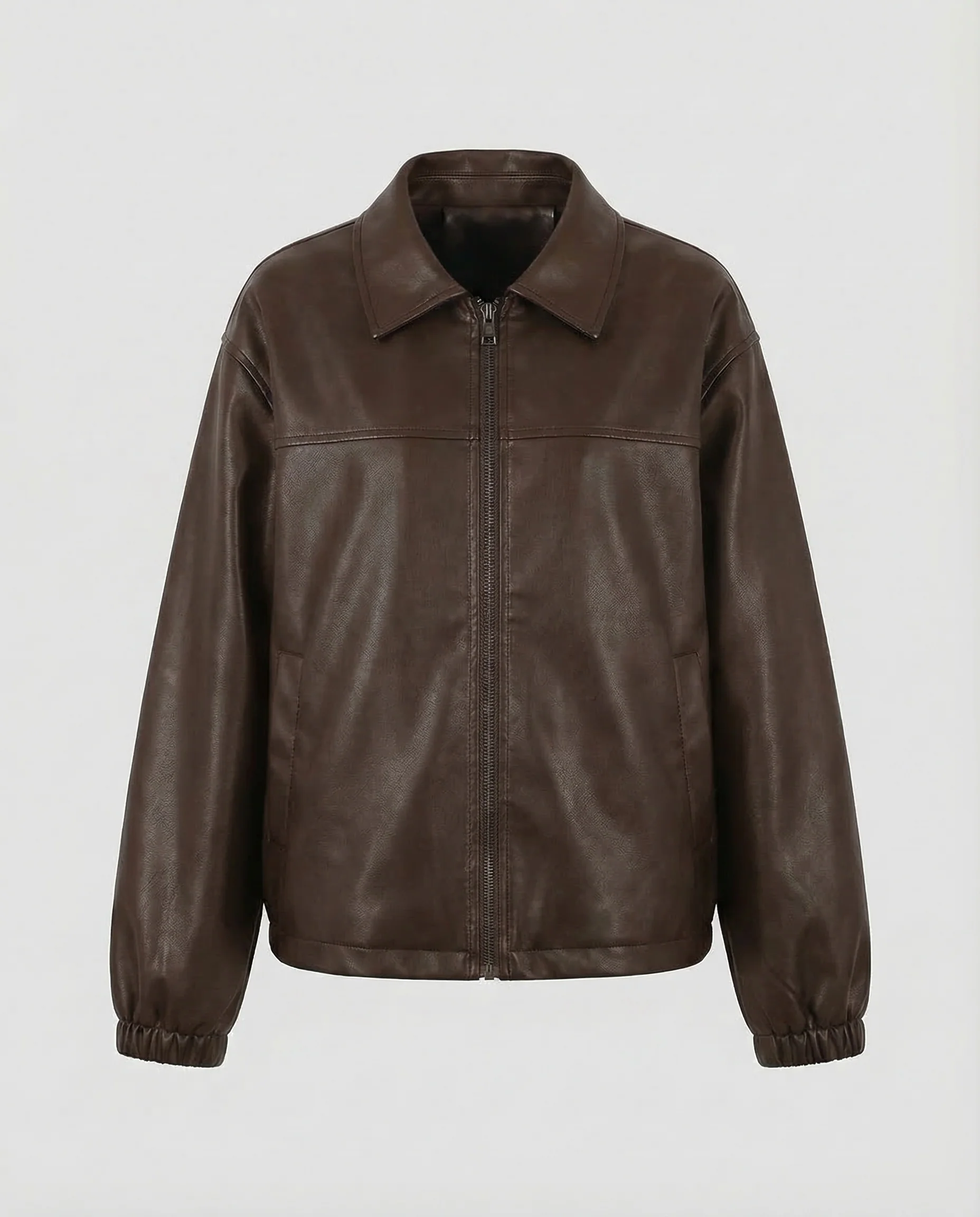 Damen Kunstleder Blouson Gefüttert - Image 8