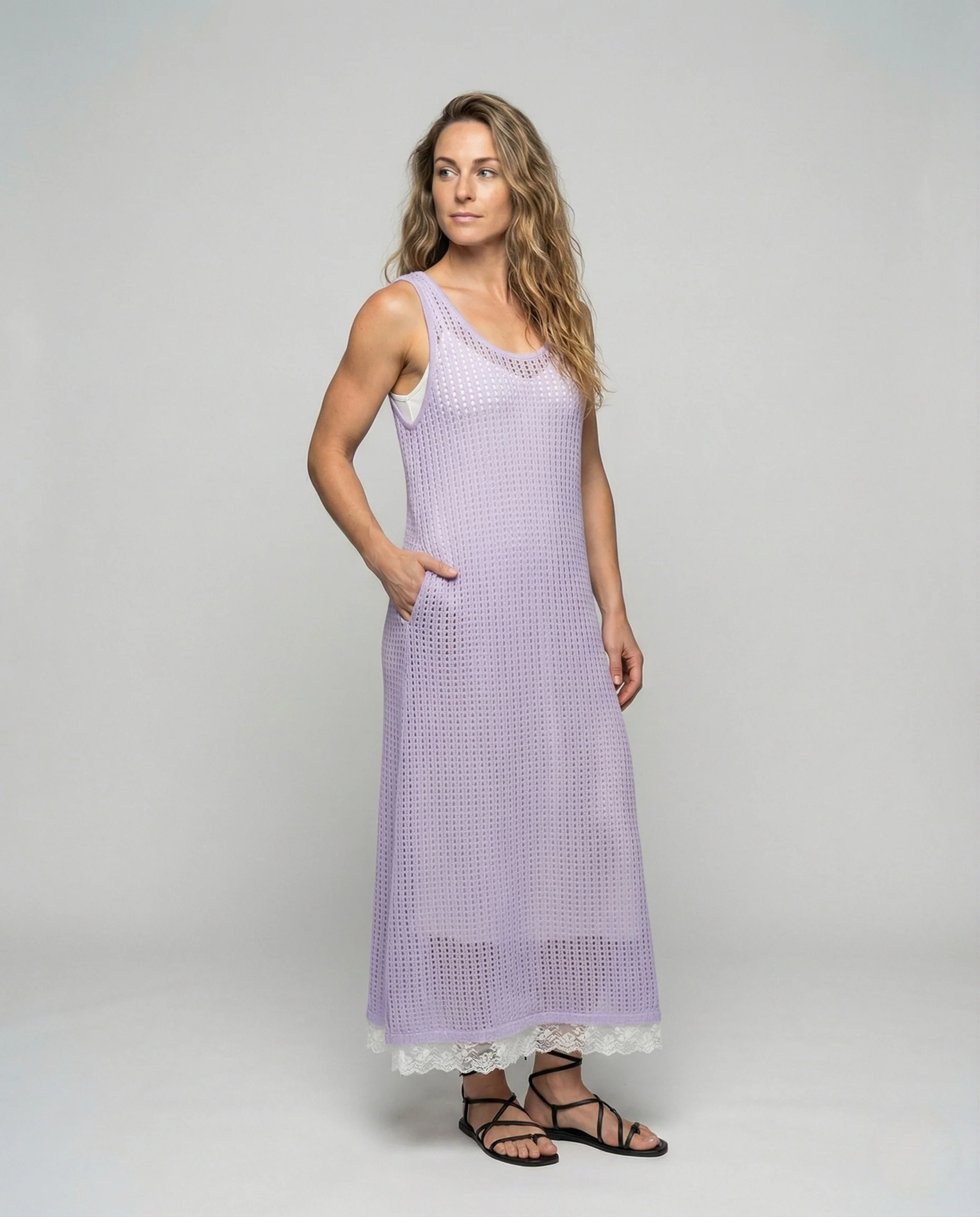 Damen Gehäkeltes Maxikleid in A-Linie