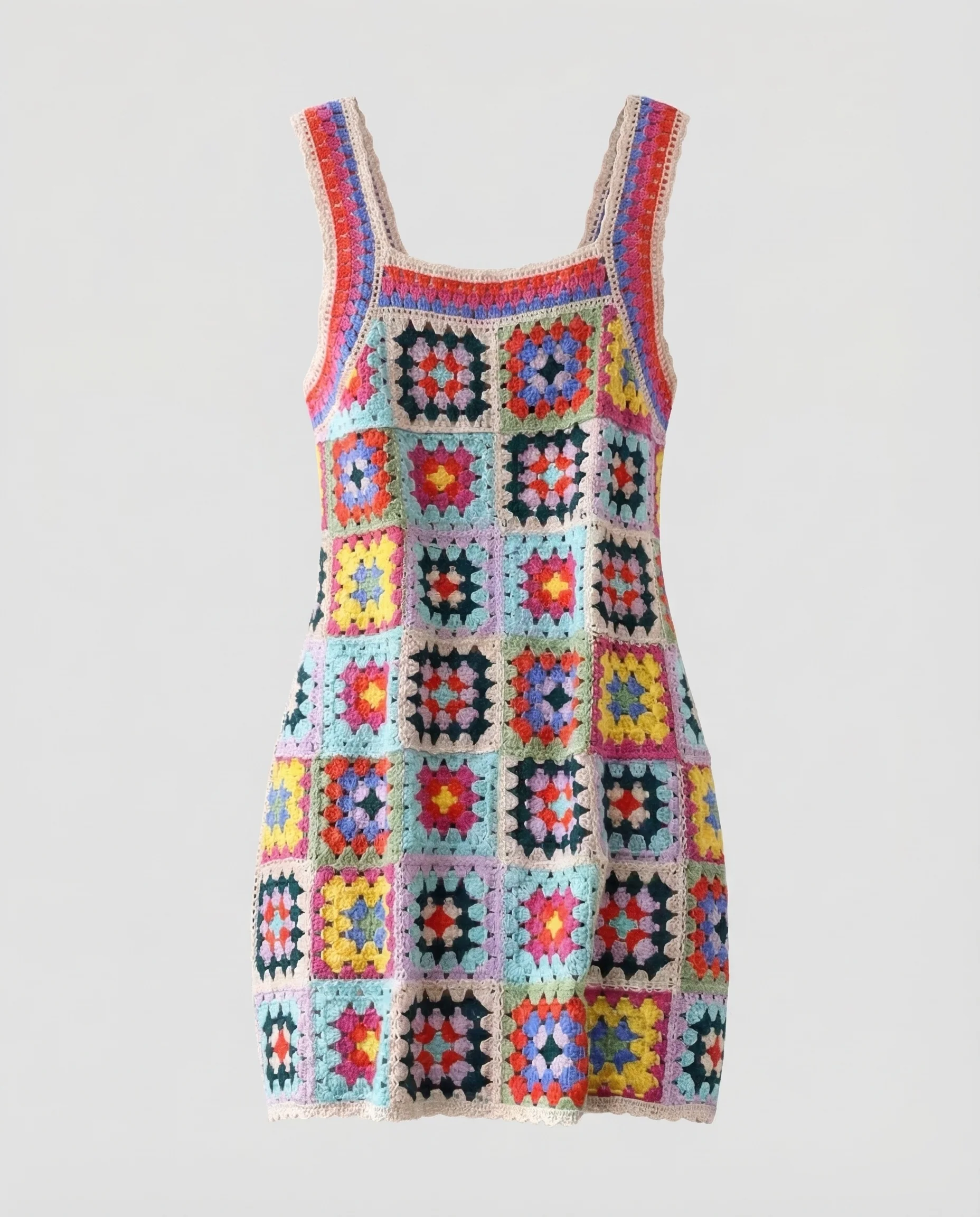 Damen Häkel Minikleid Retro - Image 5