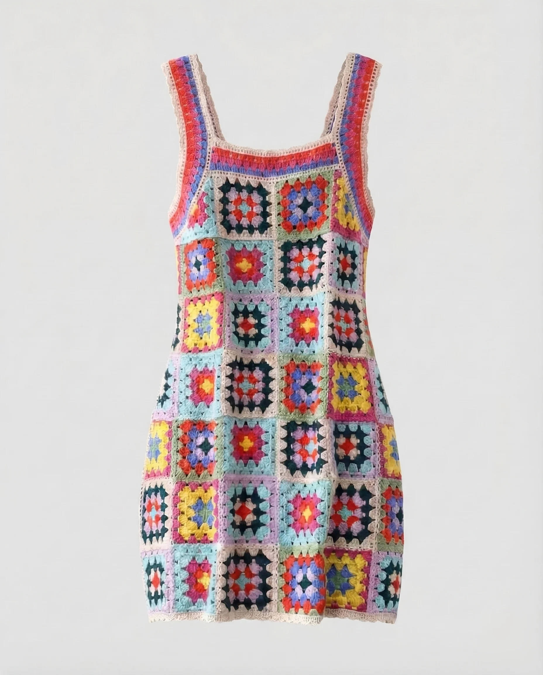 Damen Häkel Minikleid Retro - Image 6
