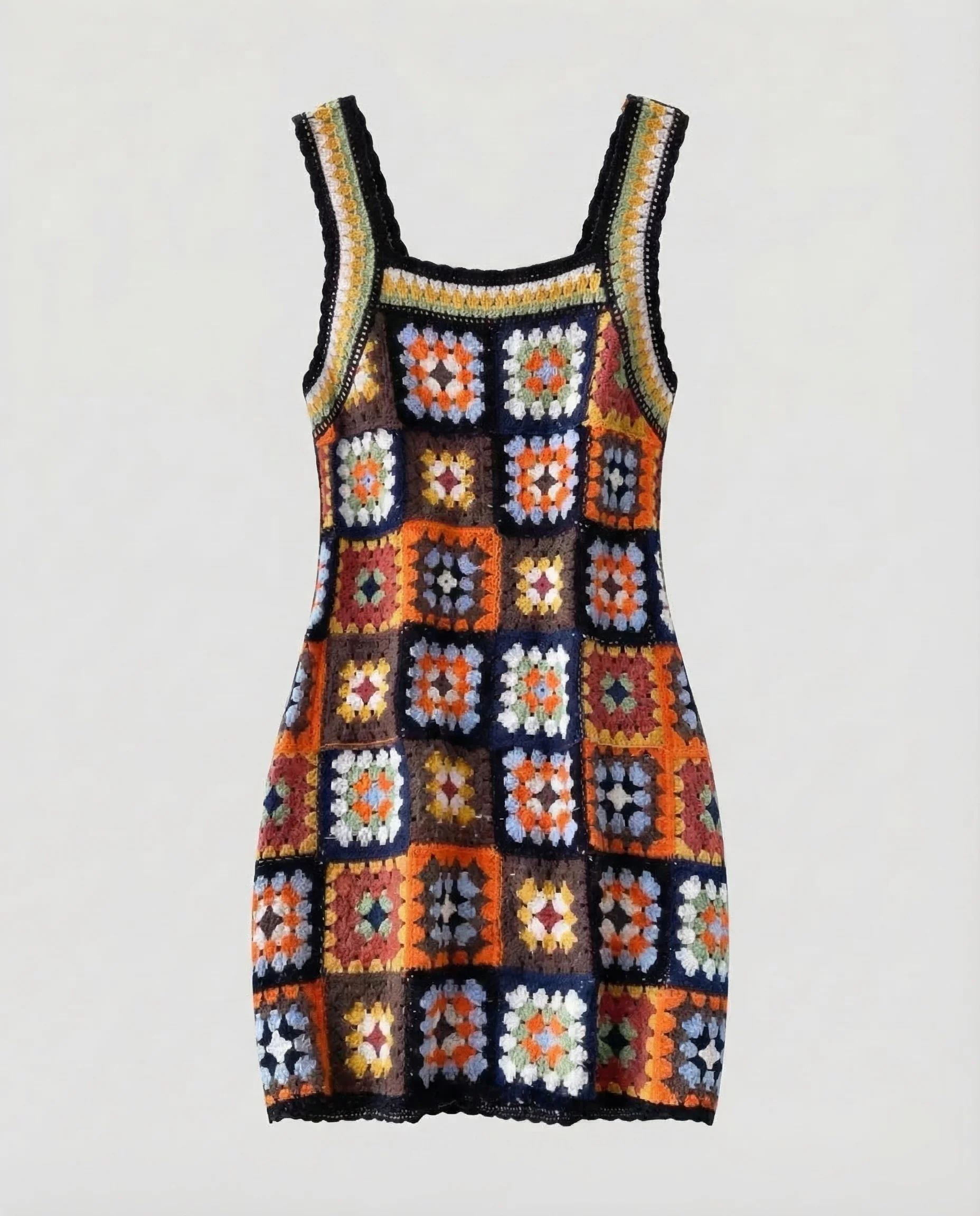 Damen Häkel Minikleid Retro - Image 7