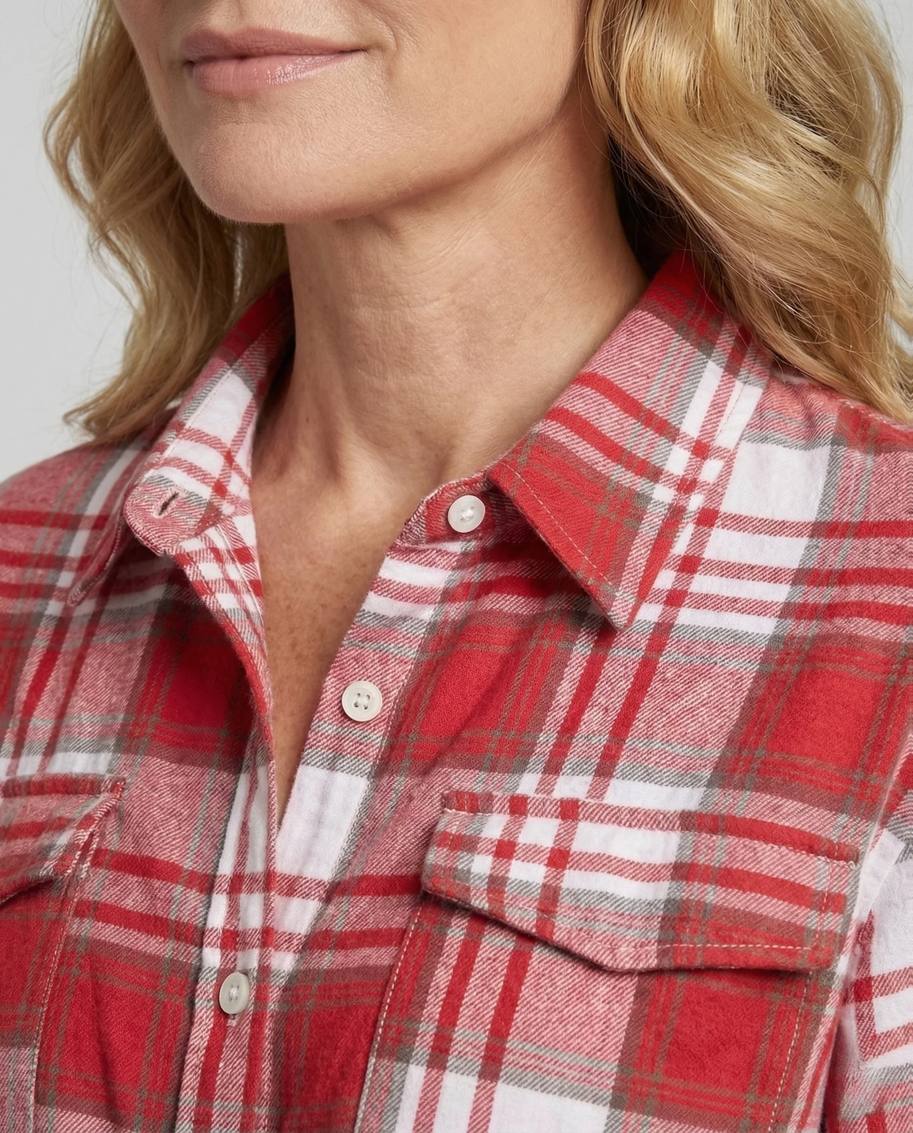 Damen Hemdbluse Flanell Oversize - Image 3