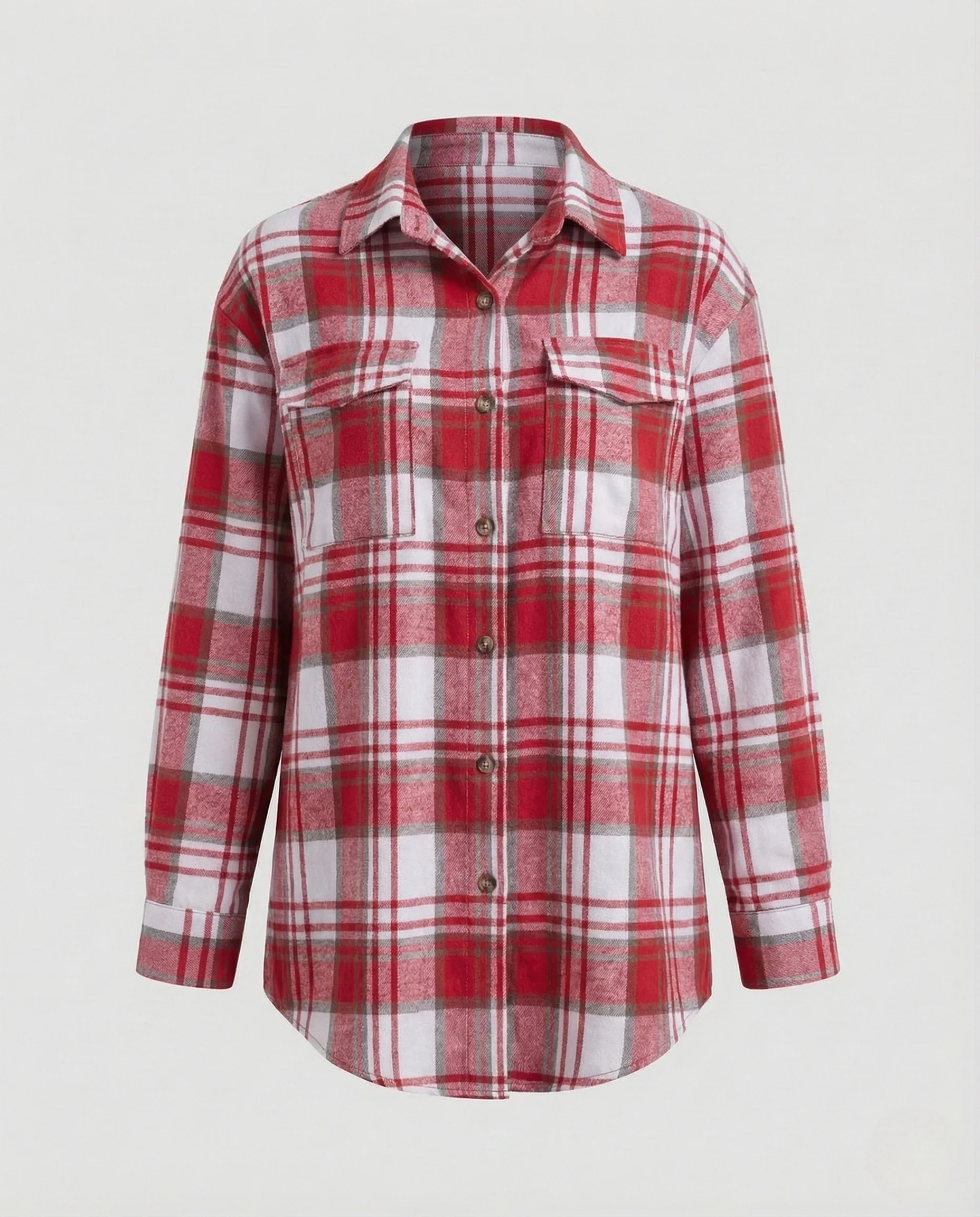 Damen Hemdbluse Flanell Oversize - Image 5