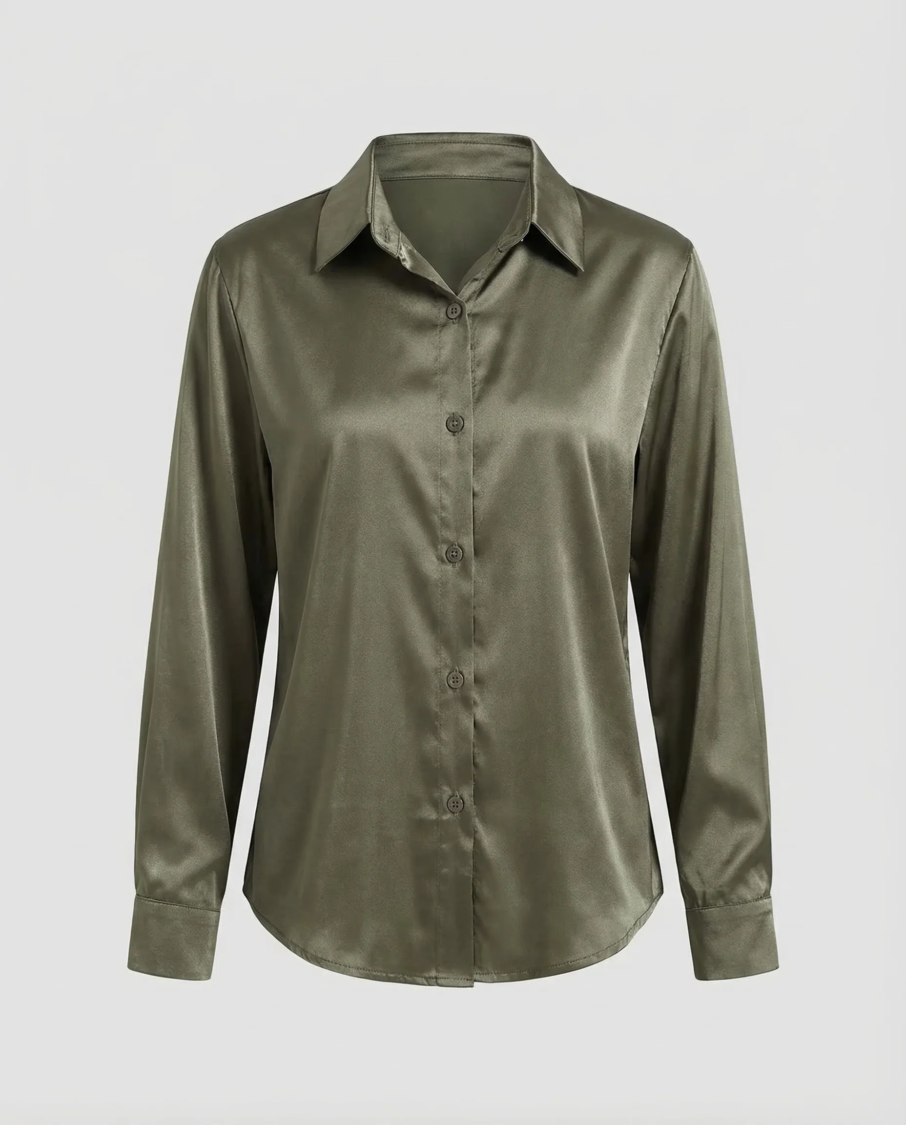 Damen Satin Hemdbluse Kurz - Image 5