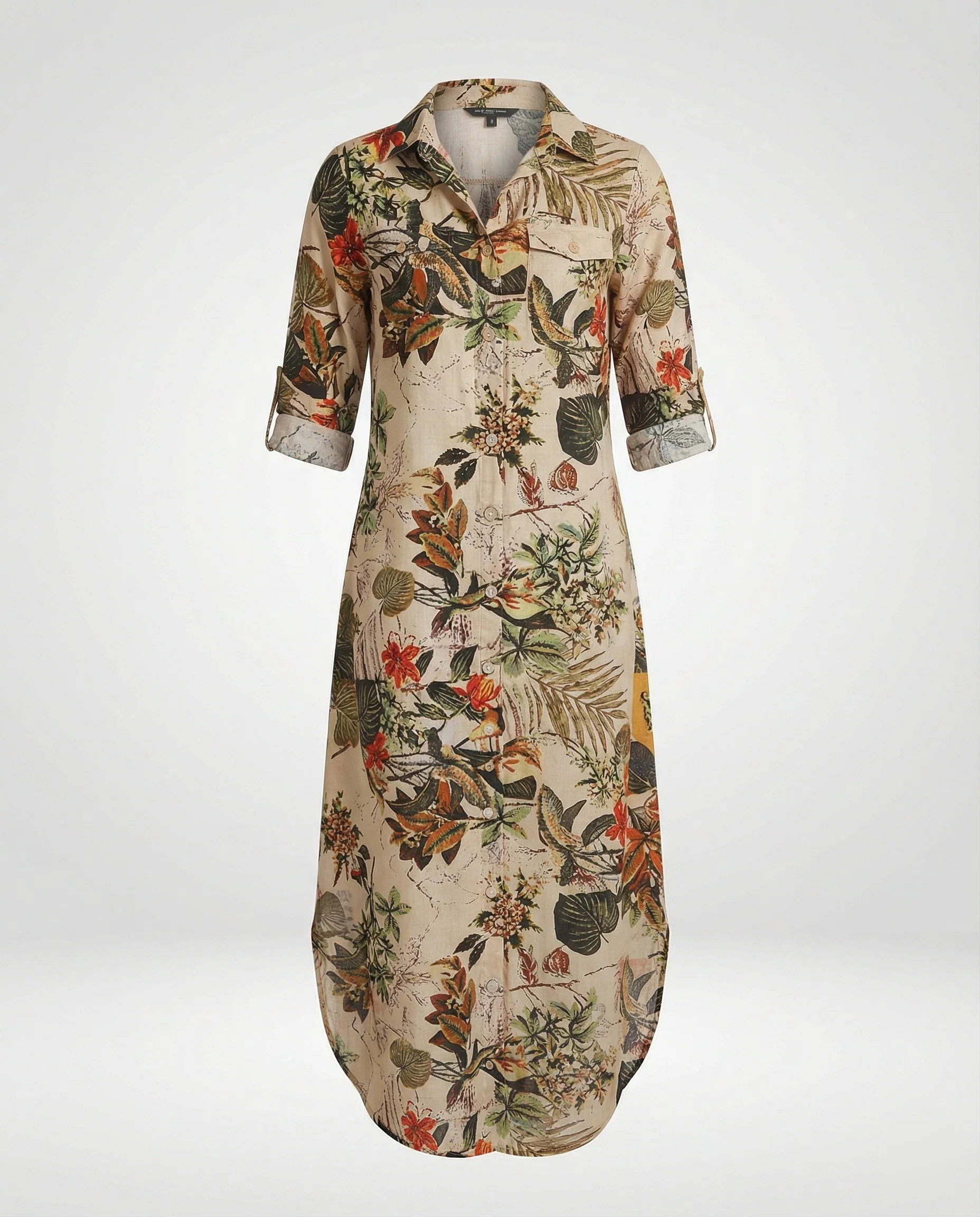 Freizeitkleid Damen Hemdblusenkleid Schlitz - Image 21