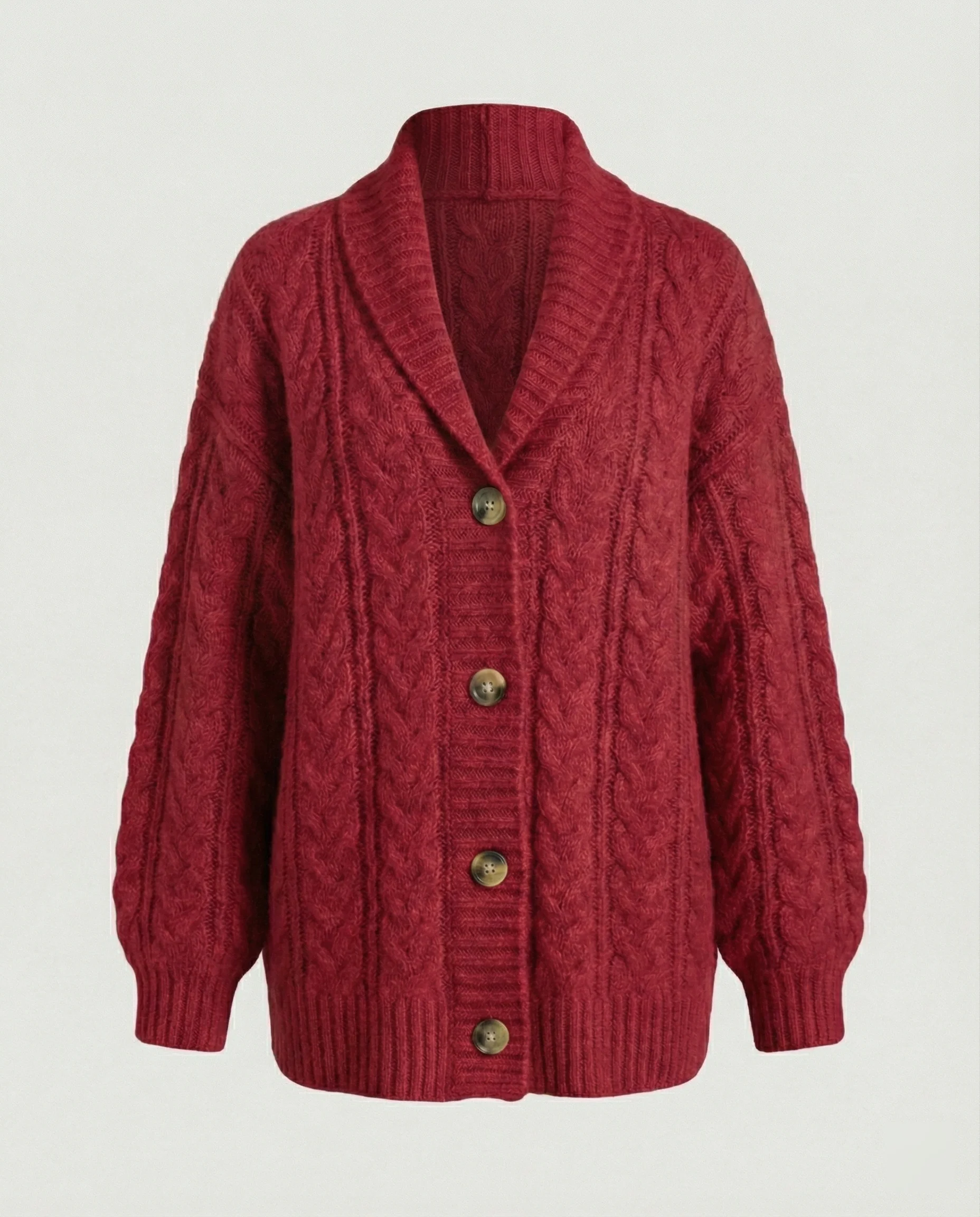 Damen gemütliche Langstrickjacke mit softem Flauschgarn, extrabreiter Silhouette und dekorativer Knopfleiste Heidi-Mode - Image 8