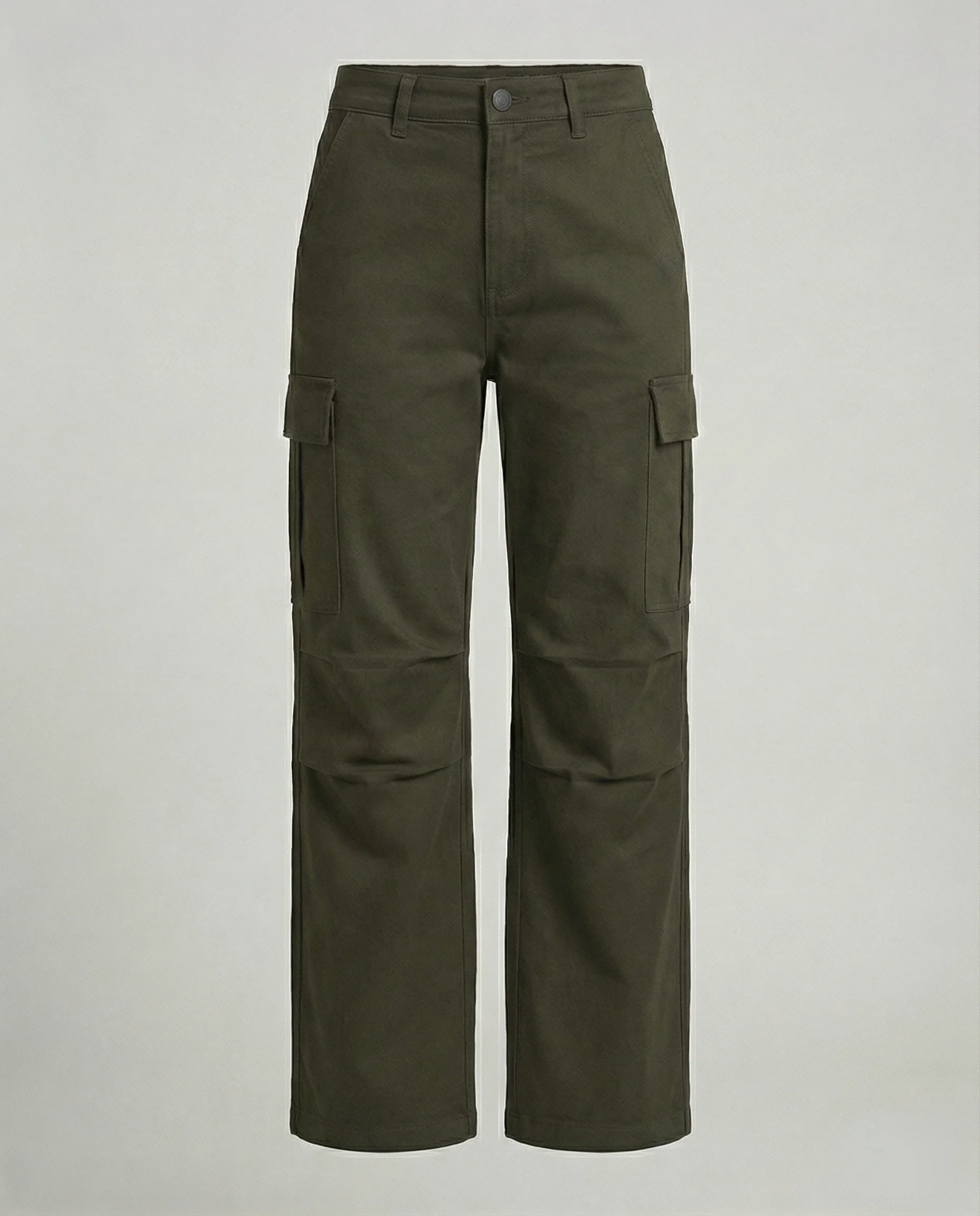 Gerade geschnittene Cargohose im Arbeitslook mit tiefem Schritt, Knie-Teilungsnaht und großen Klappentaschen Heidi-Mode - Image 7