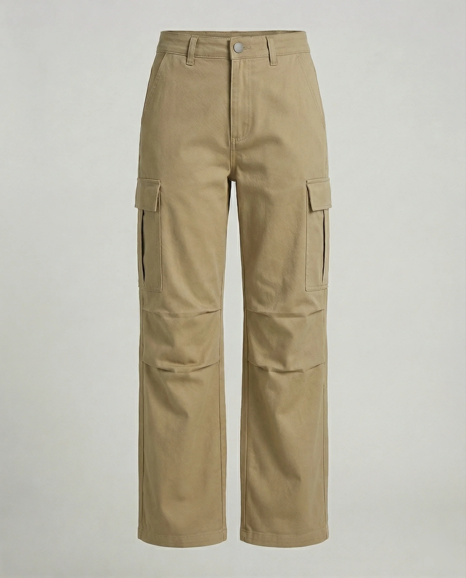 Gerade geschnittene Cargohose im Arbeitslook mit tiefem Schritt, Knie-Teilungsnaht und großen Klappentaschen Heidi-Mode - Image 8
