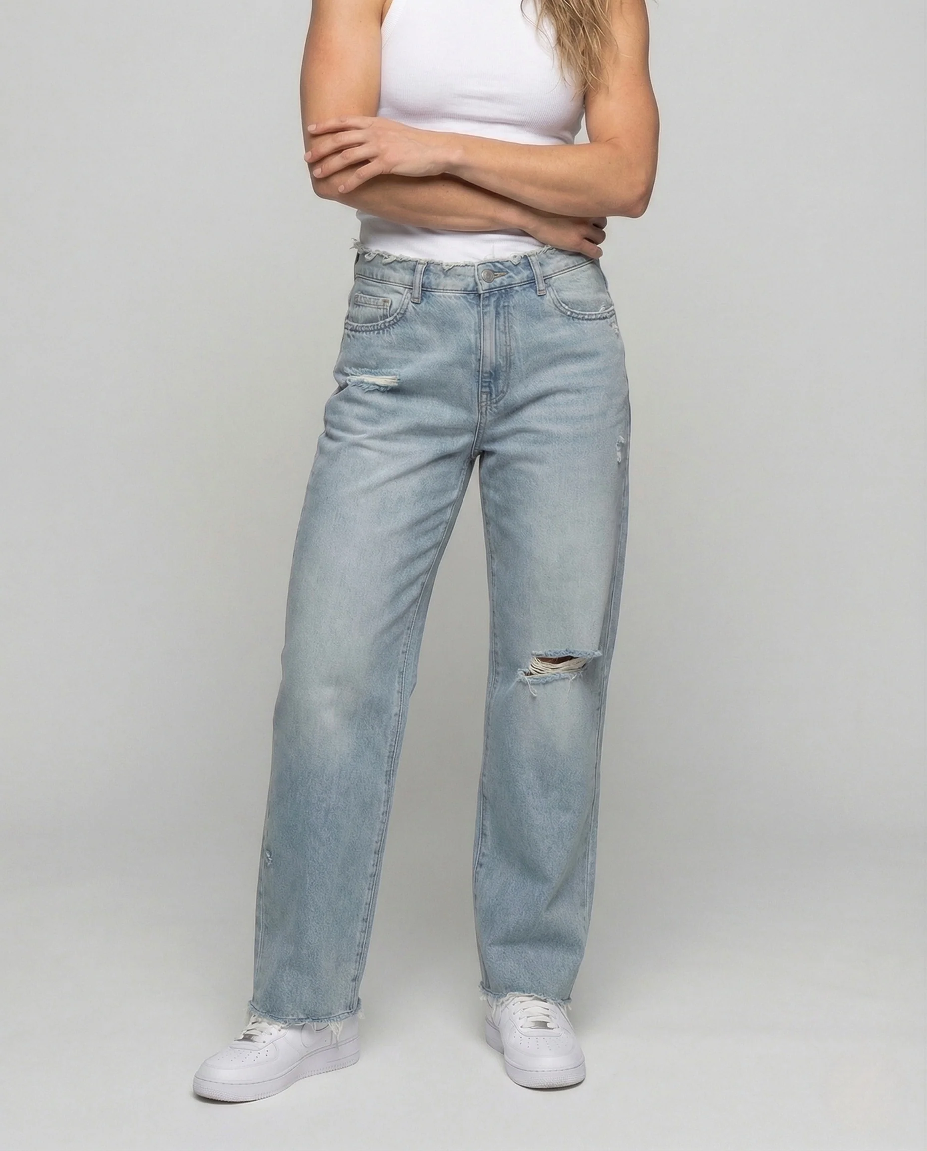 Damen Destroyed Jeans Gerade - Image 2