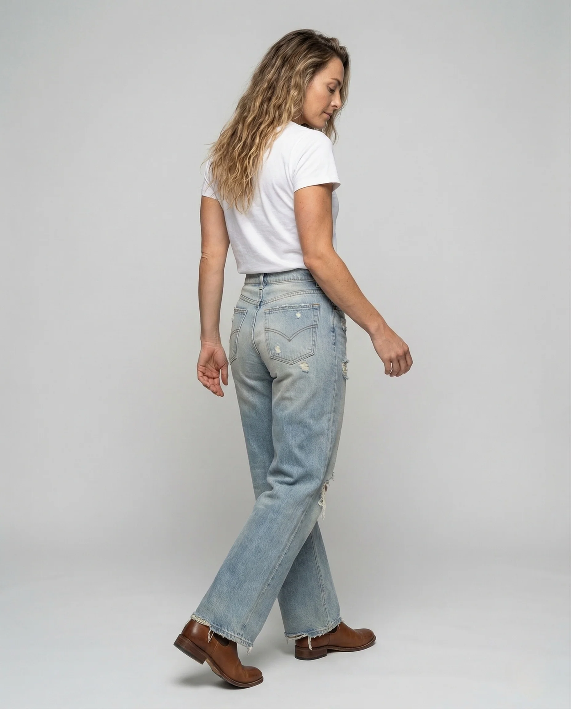 Damen Destroyed Jeans Gerade - Image 4