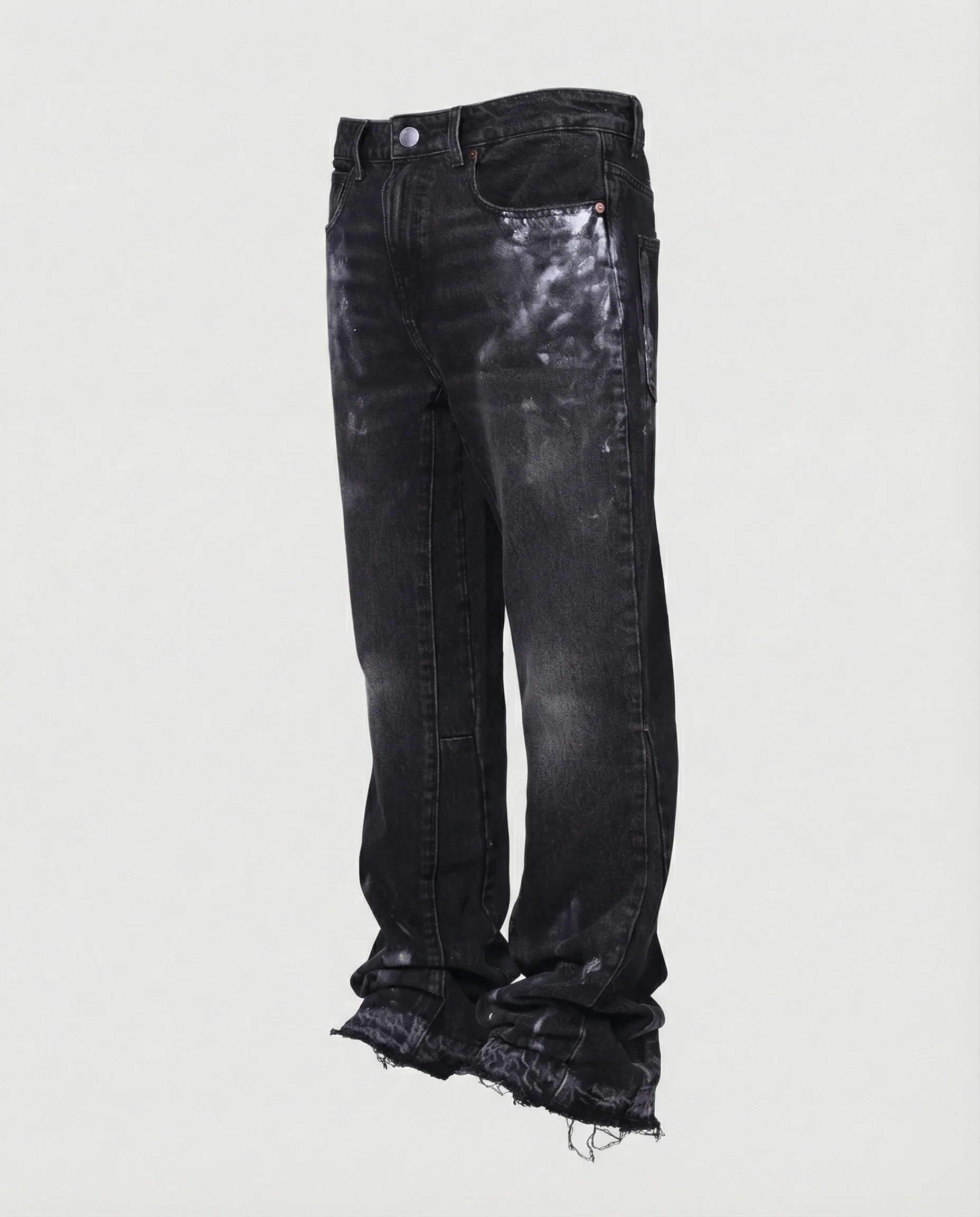 Damen High Waist Jeans mit Fransen Saum - Image 6
