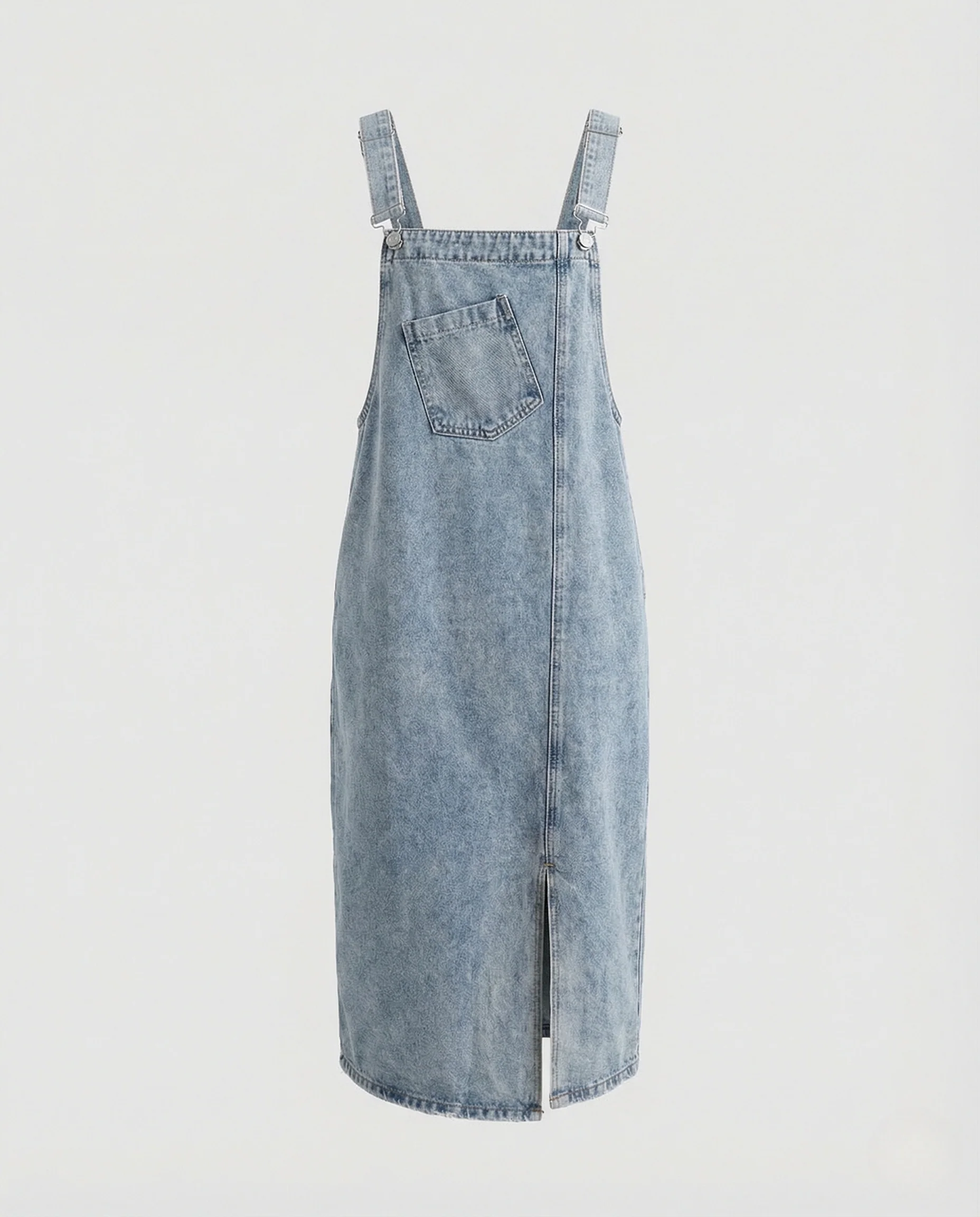 Damen Jeans Latzkleid mit Brusttasche - Image 3