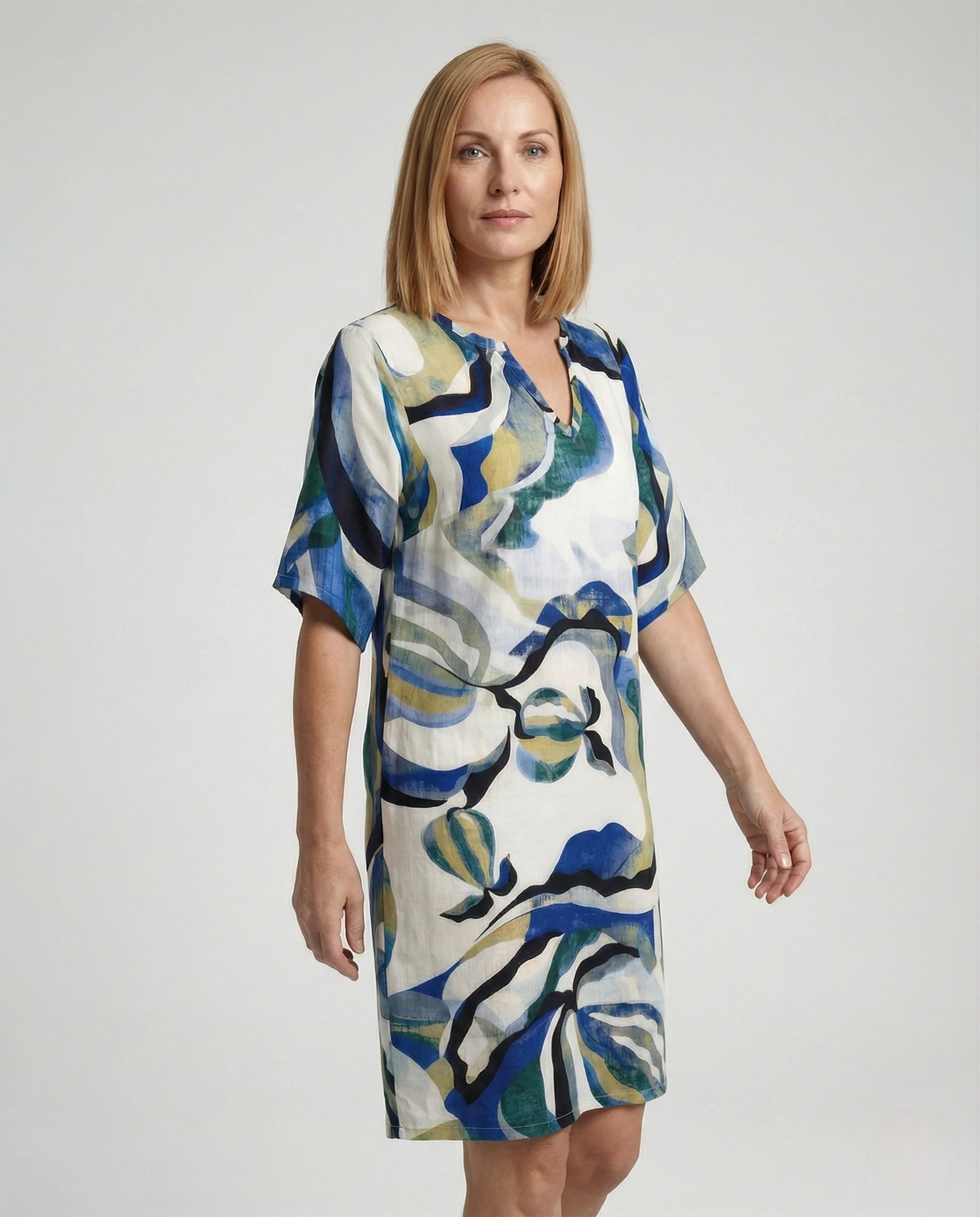 Damen Freizeitkleid Shift mit Print - Image 2