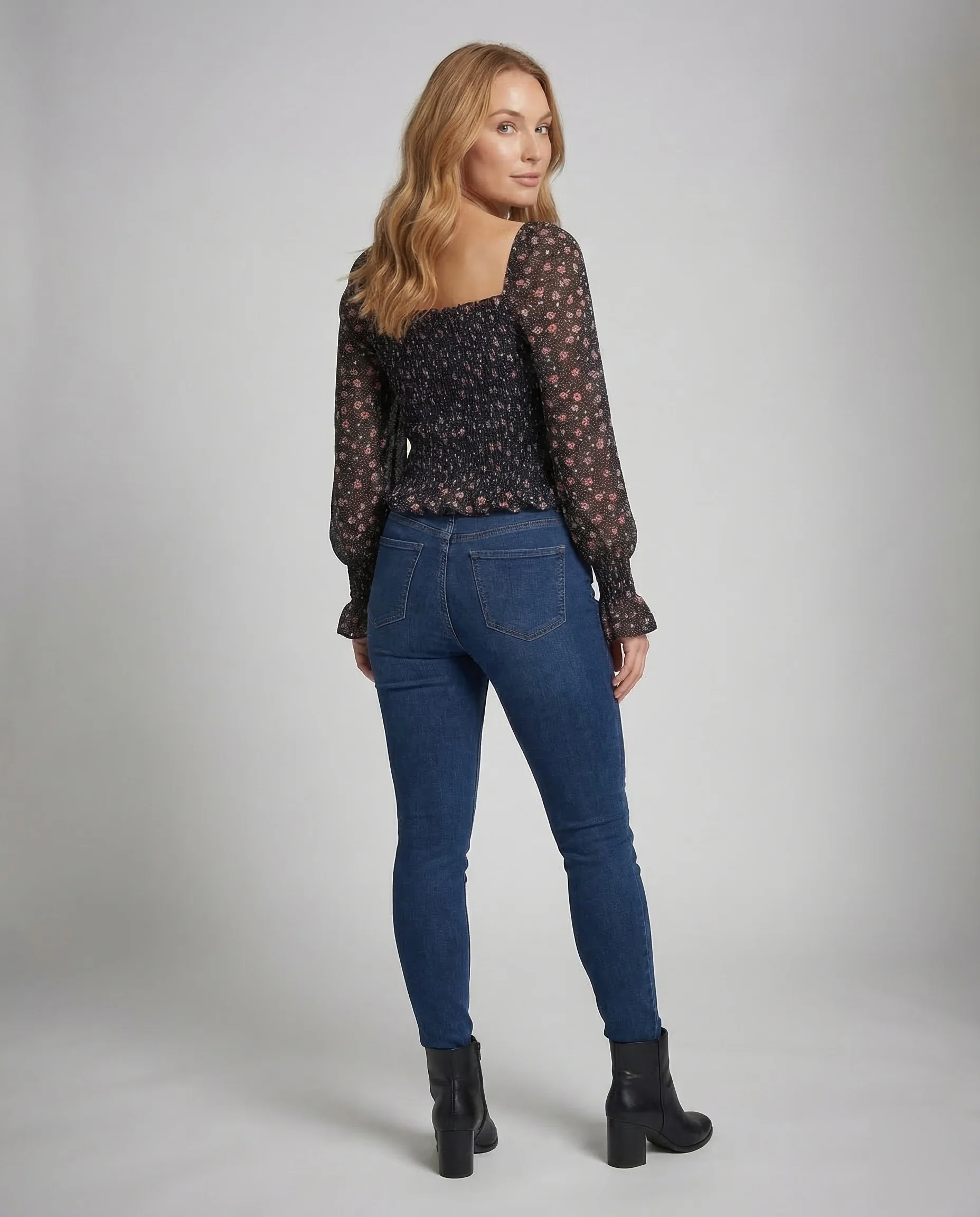 Damen Crop Top Puffärmel - Image 4