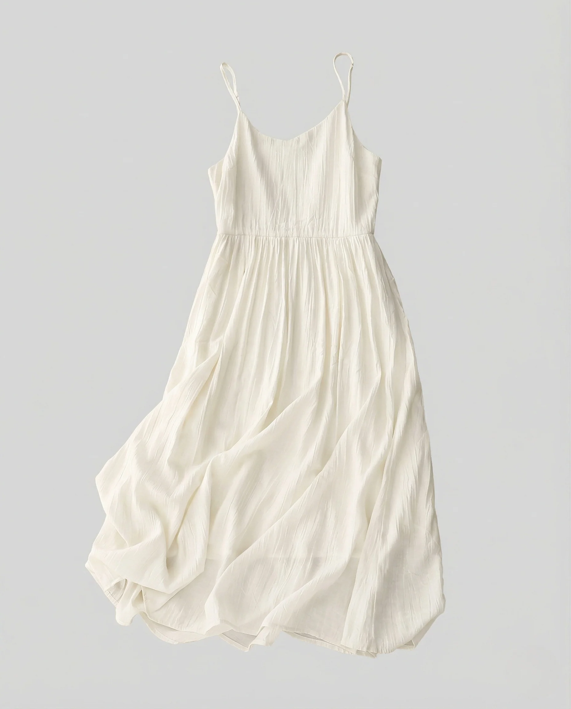Damen Gecrinkeltes Viskose Trägerkleid - Image 6