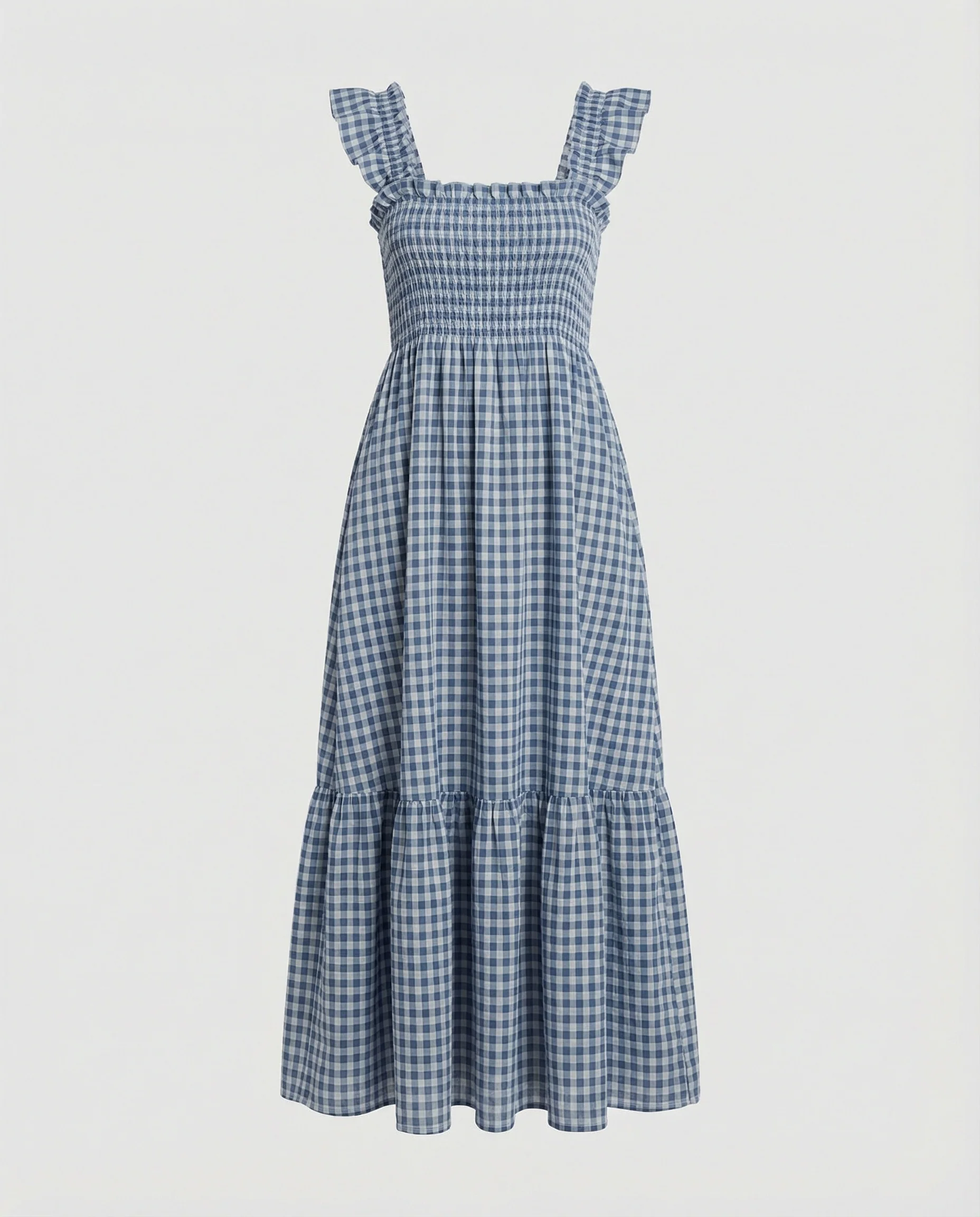 Damen Maxikleid gerafft mit Volants - Image 5