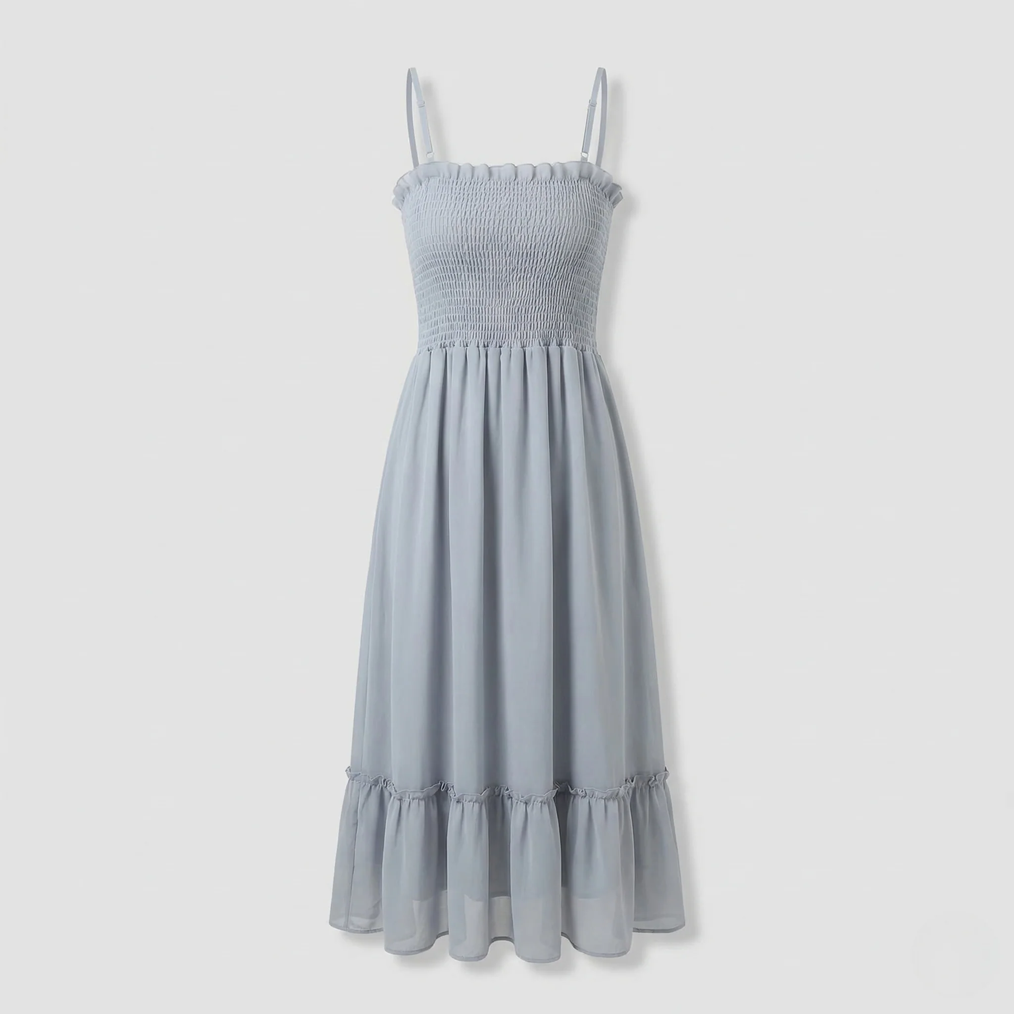 Damen Maxikleid Gerafft Smokoberteil Bolero - Image 6